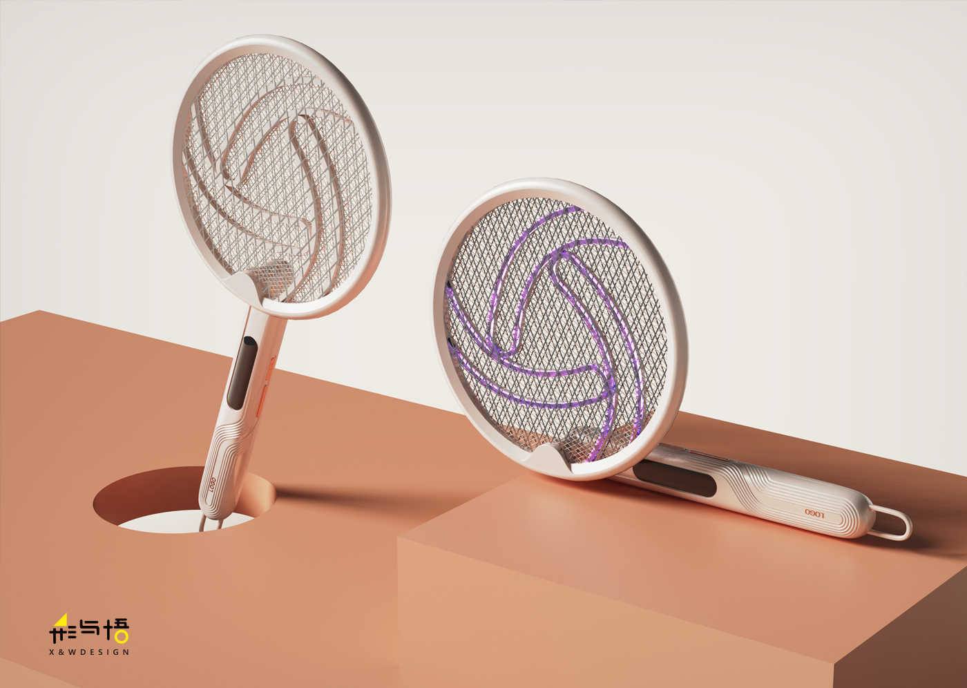 Electric mosquito swatter, appearance design, small household appliances, silver children, original design，