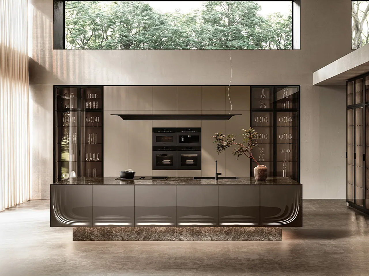 Onda Kitchen Series，Milan Design Week 2025，Customizable island platform，fluid geometry，building furniture，
