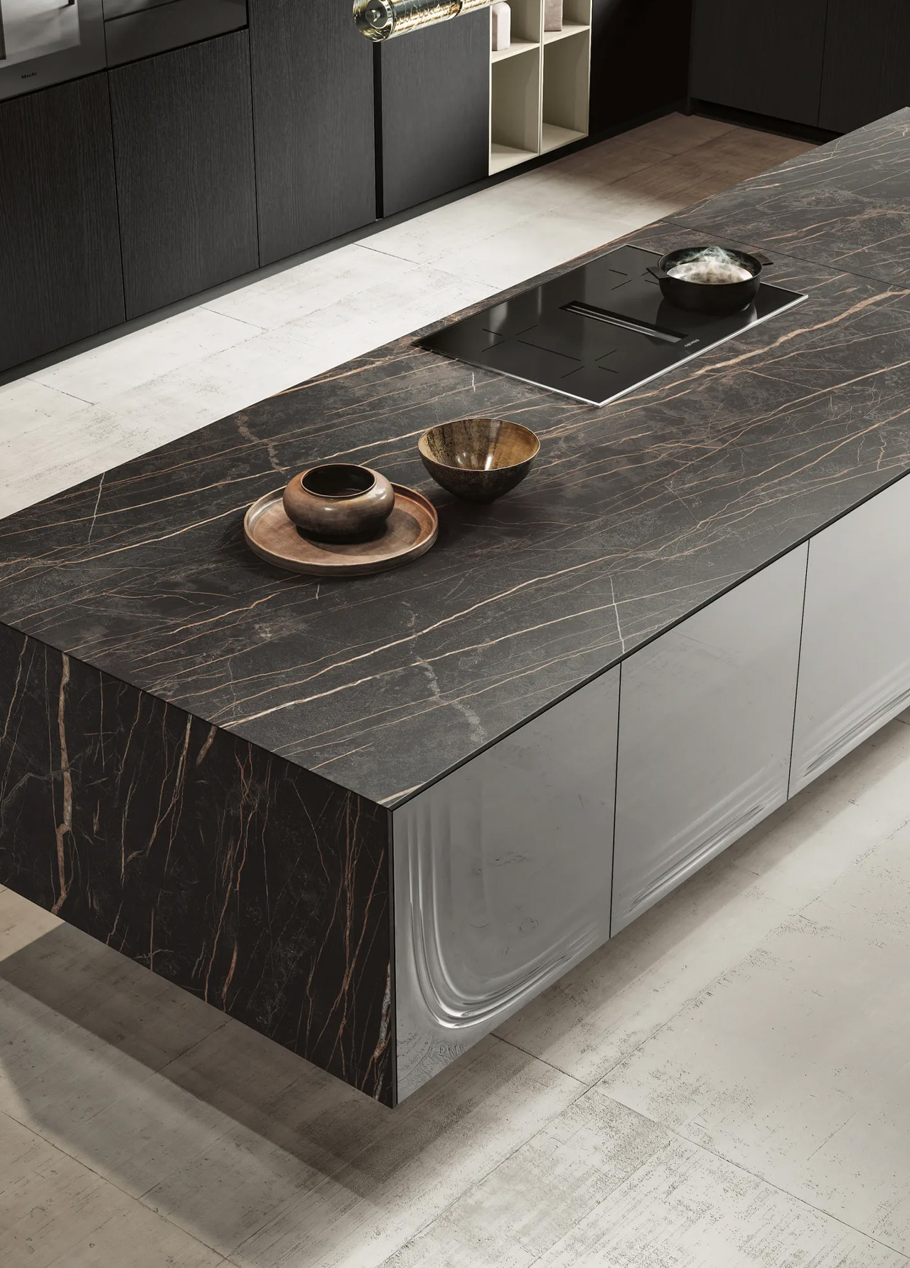 Onda Kitchen Series，Milan Design Week 2025，Customizable island platform，fluid geometry，building furniture，