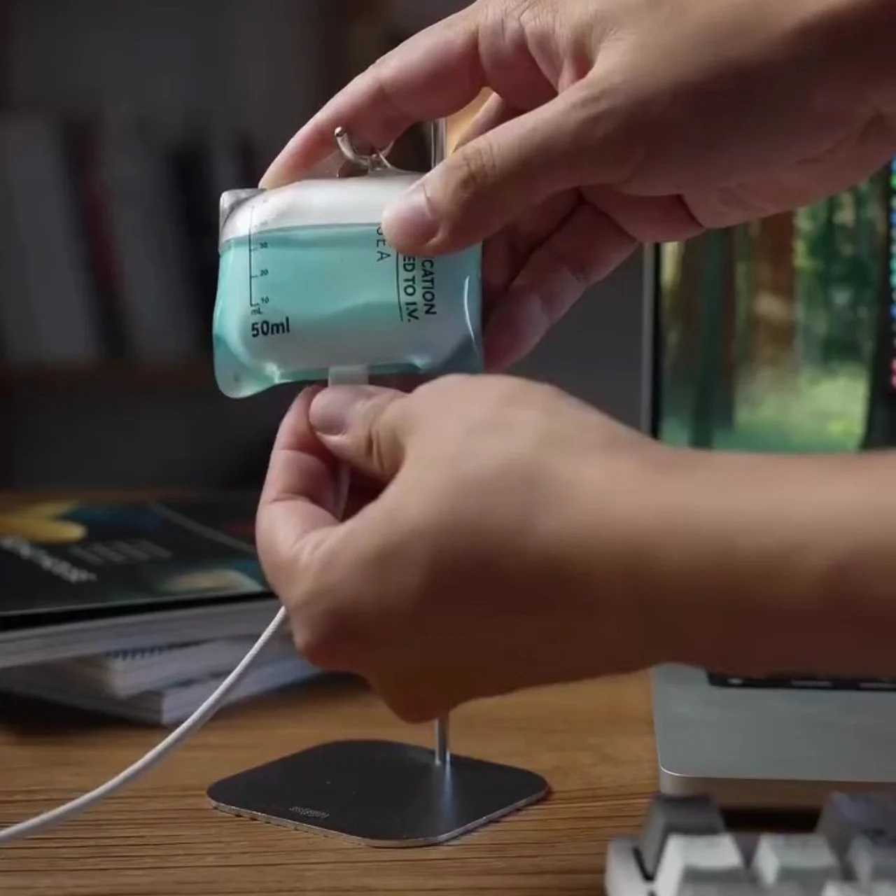 Infusion bag, ear shell，liquid vision，airpods，Funny design，