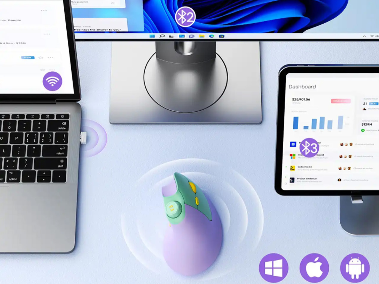 Vertical Ergonomics，Mute/mechanical dual mode，mouse，Seenda MOU-302，57 ° vertical grip，