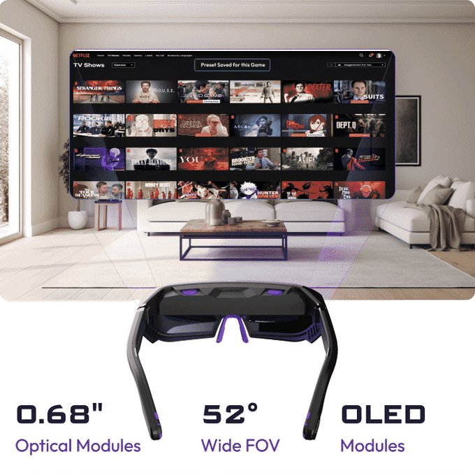 Sentinel XR，180 inch virtual screen，80 g lightweight，XR Glasses，