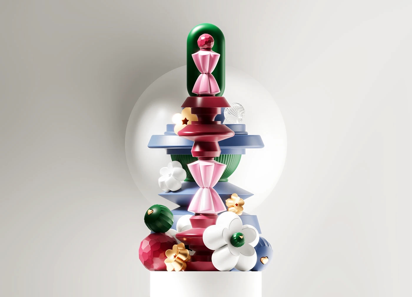 illustration，3D art，advertisement，Digital Bloom，