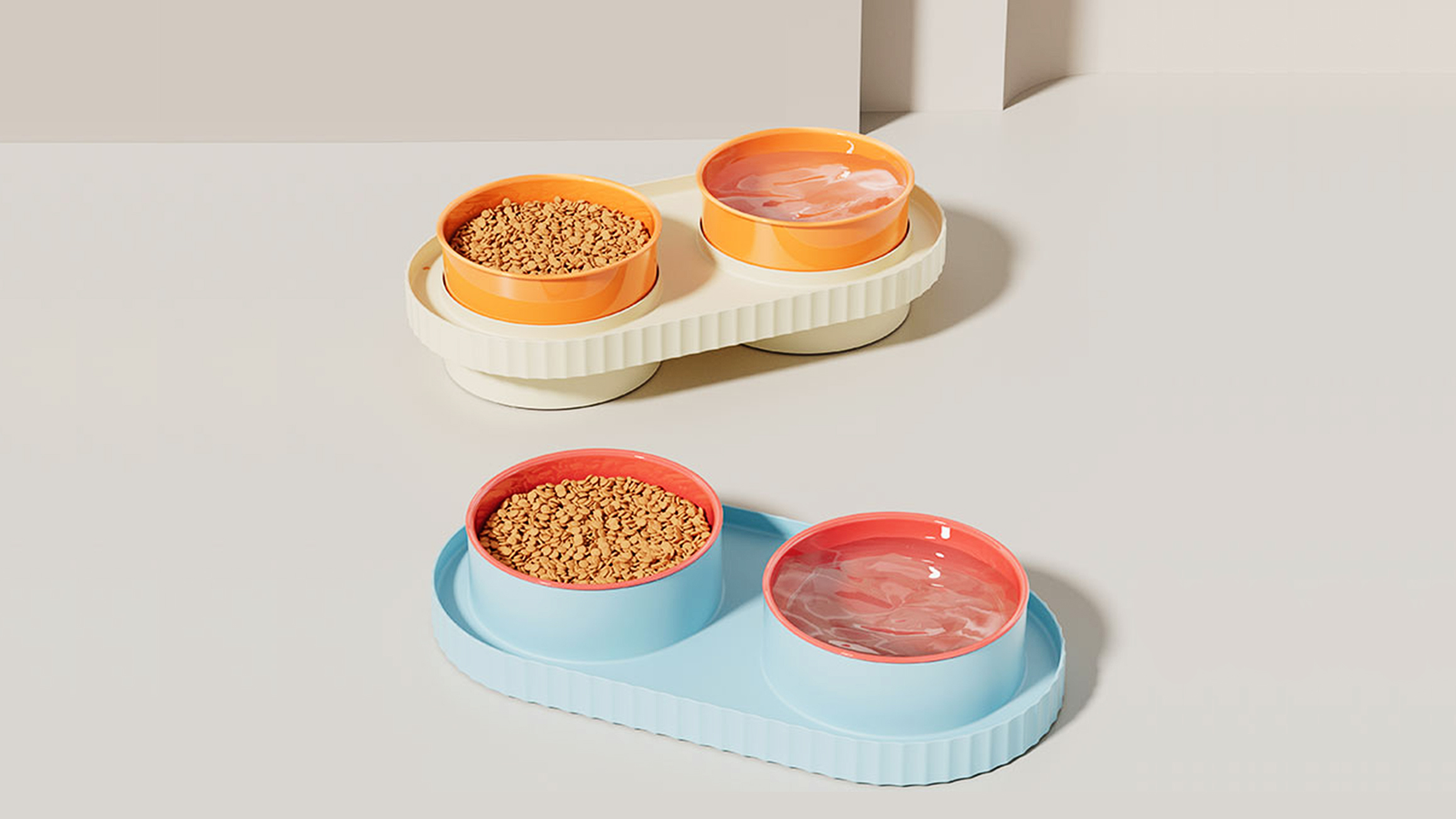 Product appearance design，Product structure design，industrial design，Pet products design，Pet Bowl Design，Pet double bowl，Product rendering，product design，