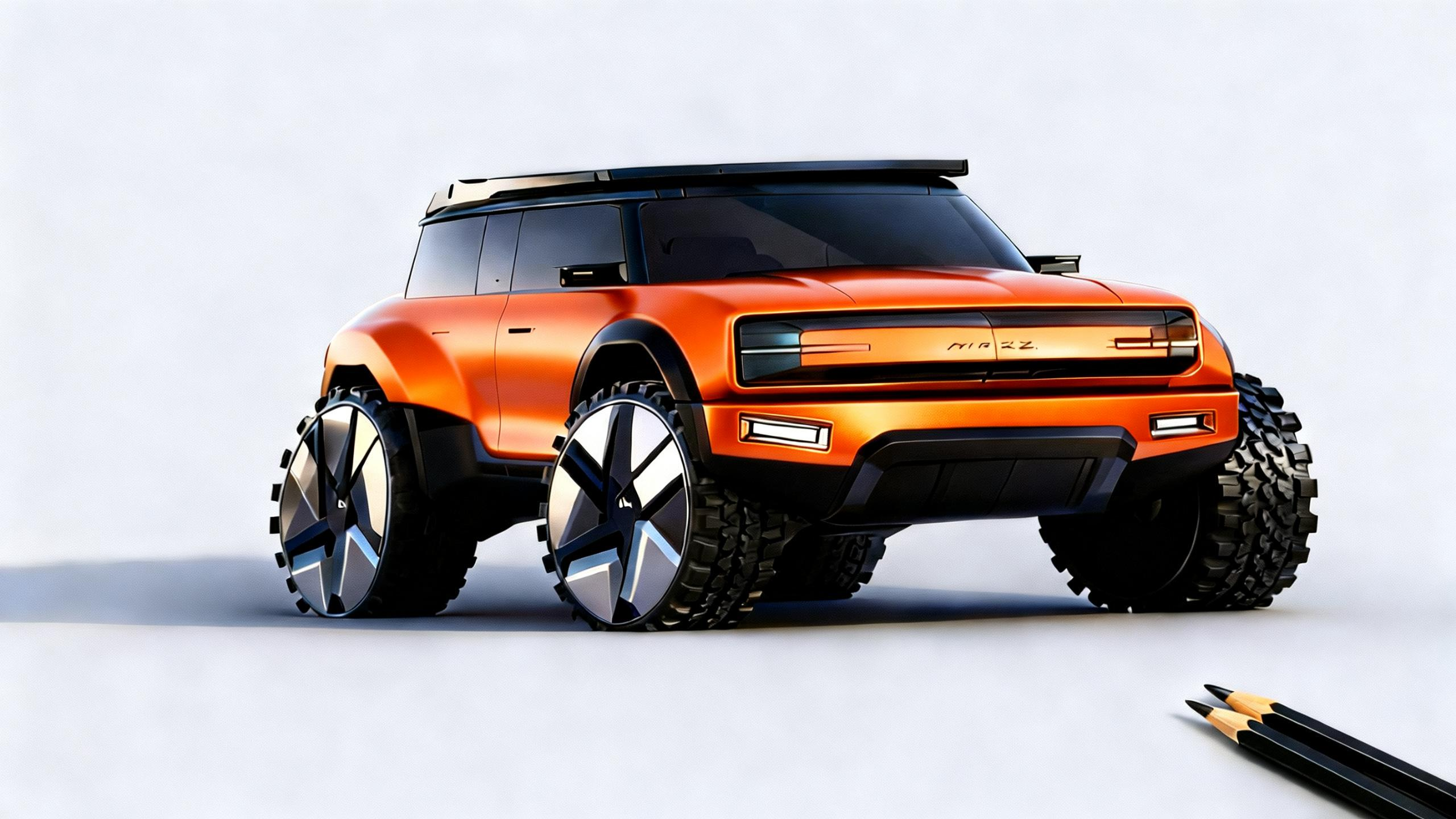 Hand drawn car，Hand drawn industrial design，AIGC，Off-road vehicle，Vehicle hand drawing，Hand drawn rendering of automobile，