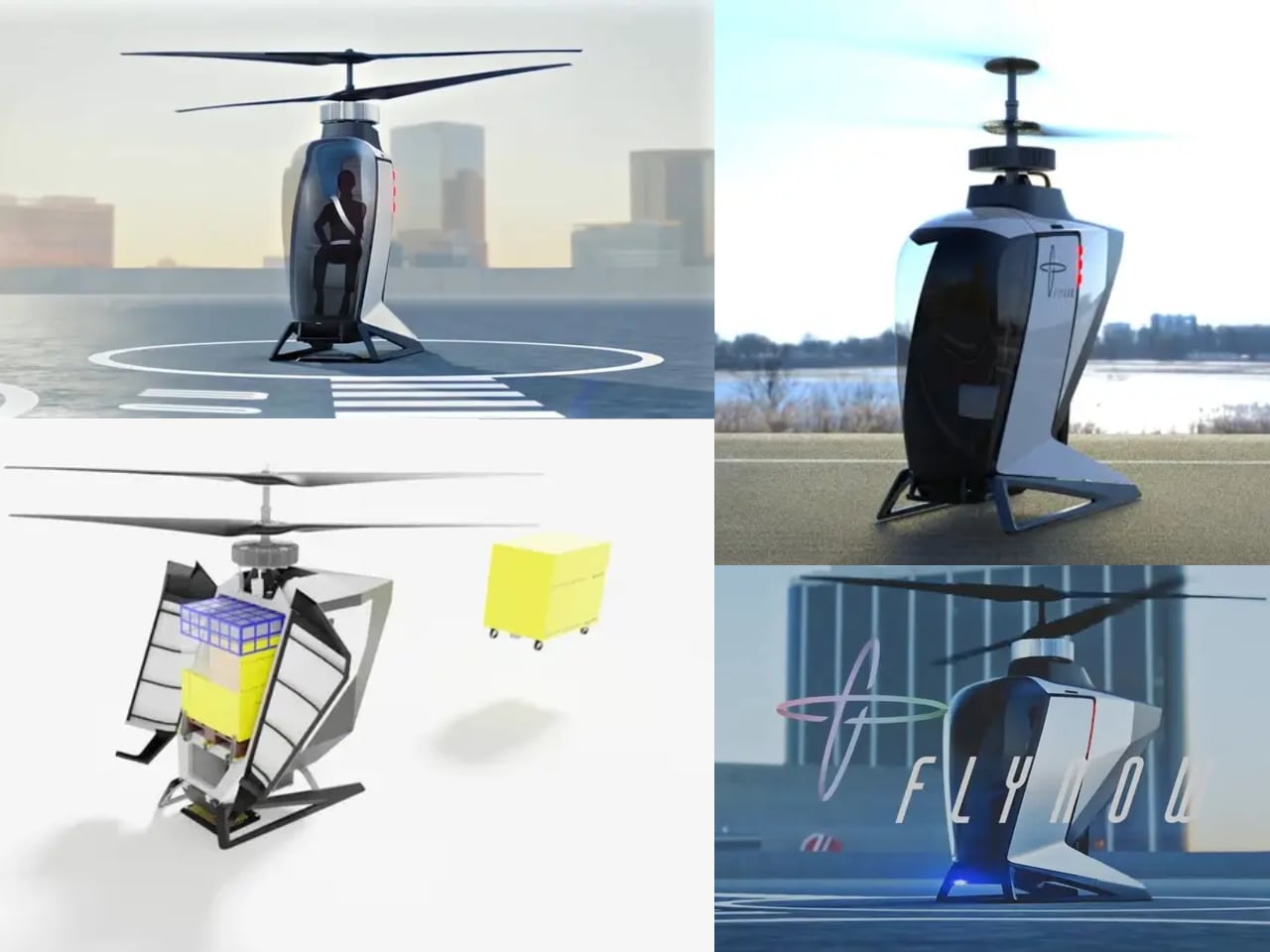 coaxial twin rotor，FlyNow eCopter，aircraft，Electric，
