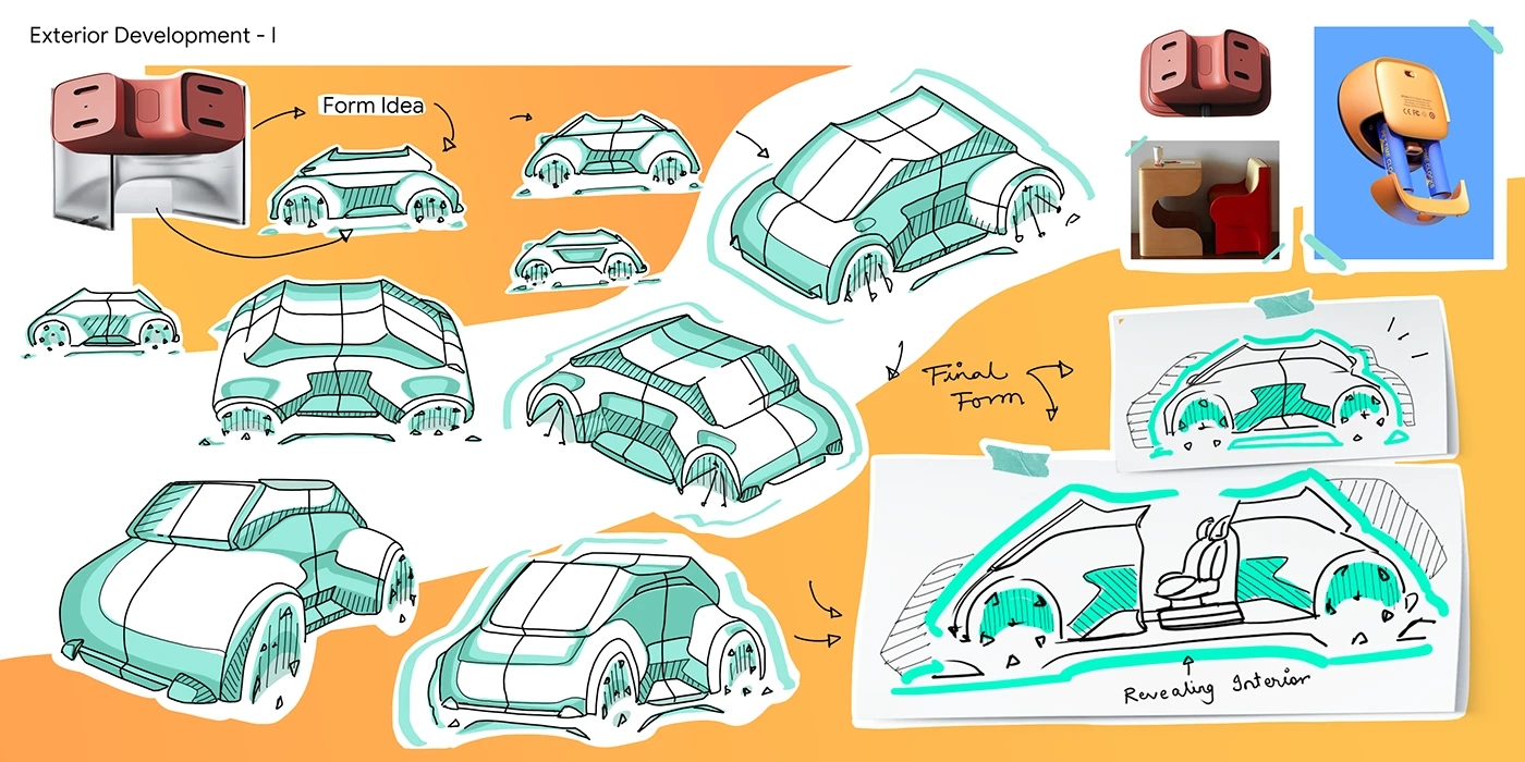 vehicle，automobile，Hand drawn，VW ID. GLYDE，