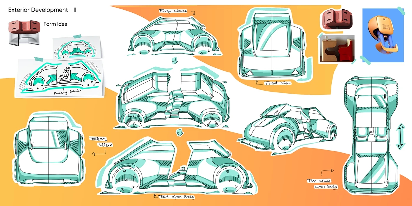 vehicle，automobile，Hand drawn，VW ID. GLYDE，