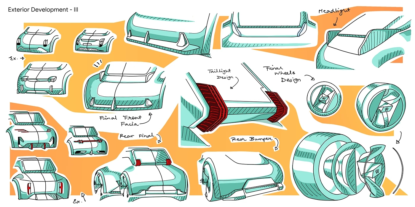 vehicle，automobile，Hand drawn，VW ID. GLYDE，