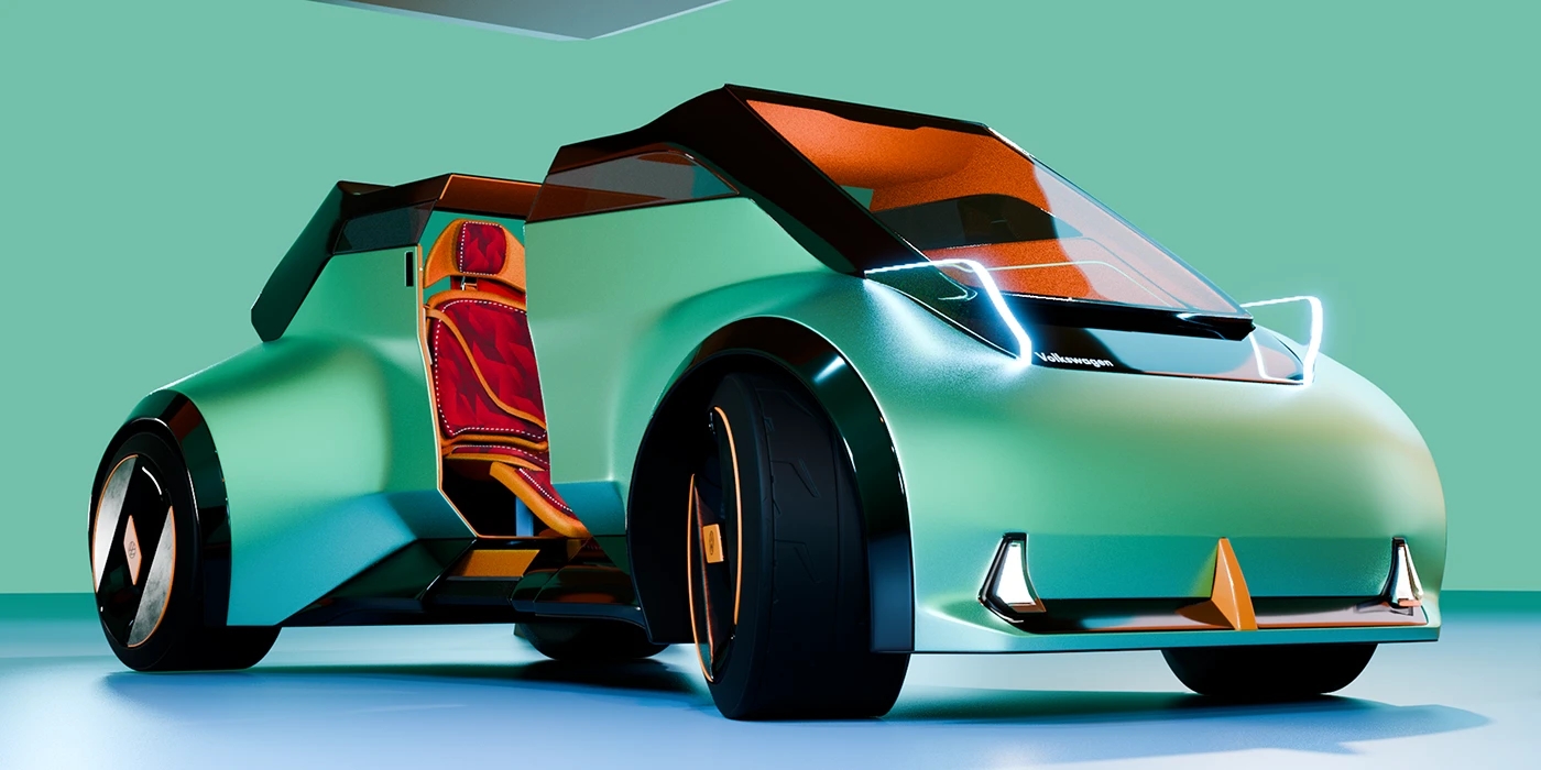 vehicle，automobile，Hand drawn，VW ID. GLYDE，