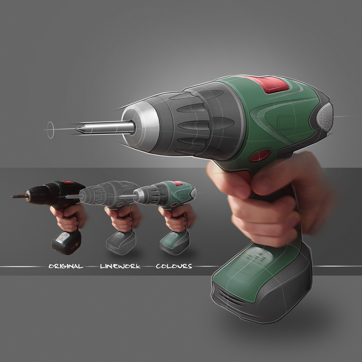 industrial design，product，Hand drawn，Line，tool，