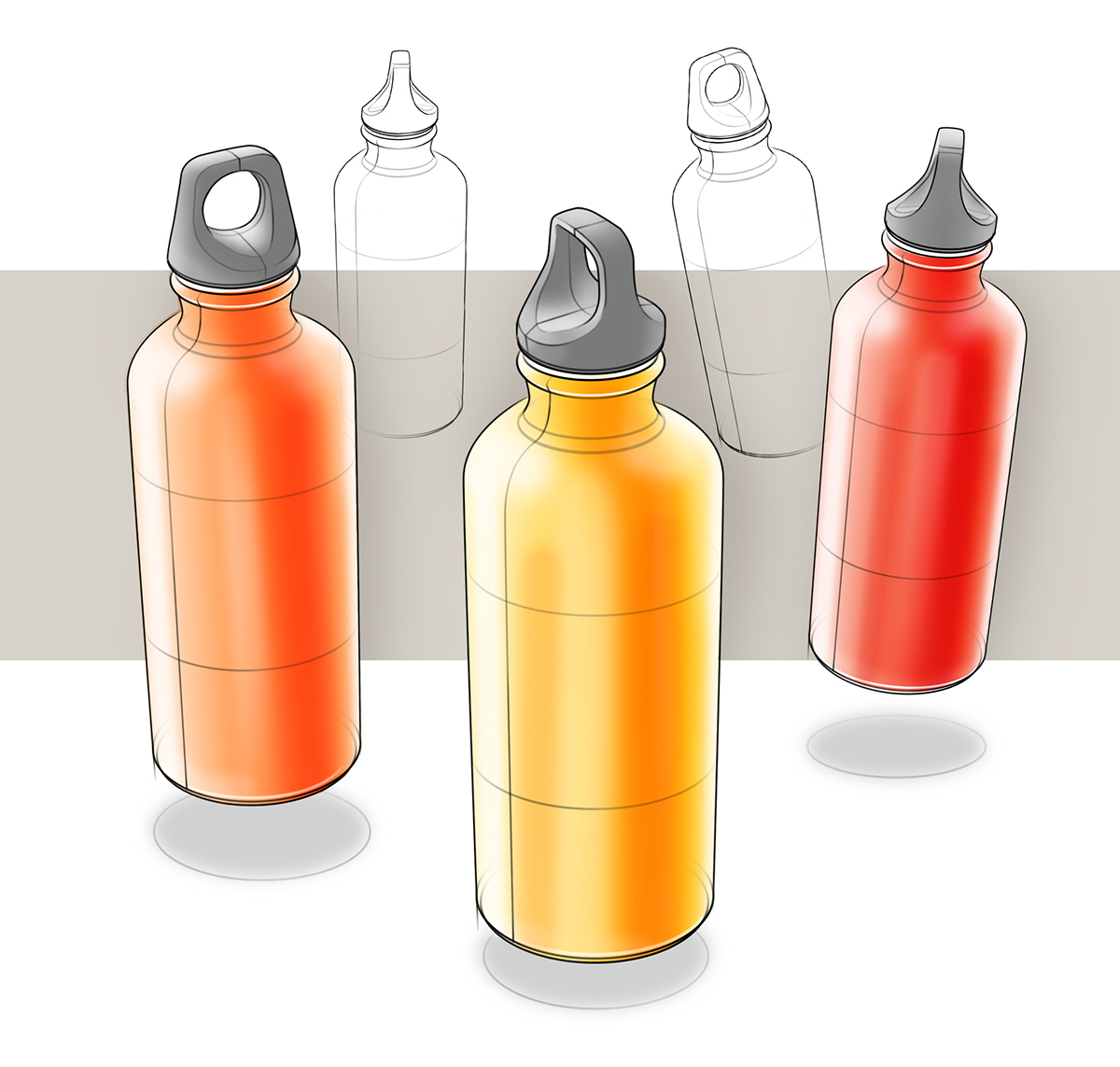 industrial design，product，Hand drawn，Line，tool，