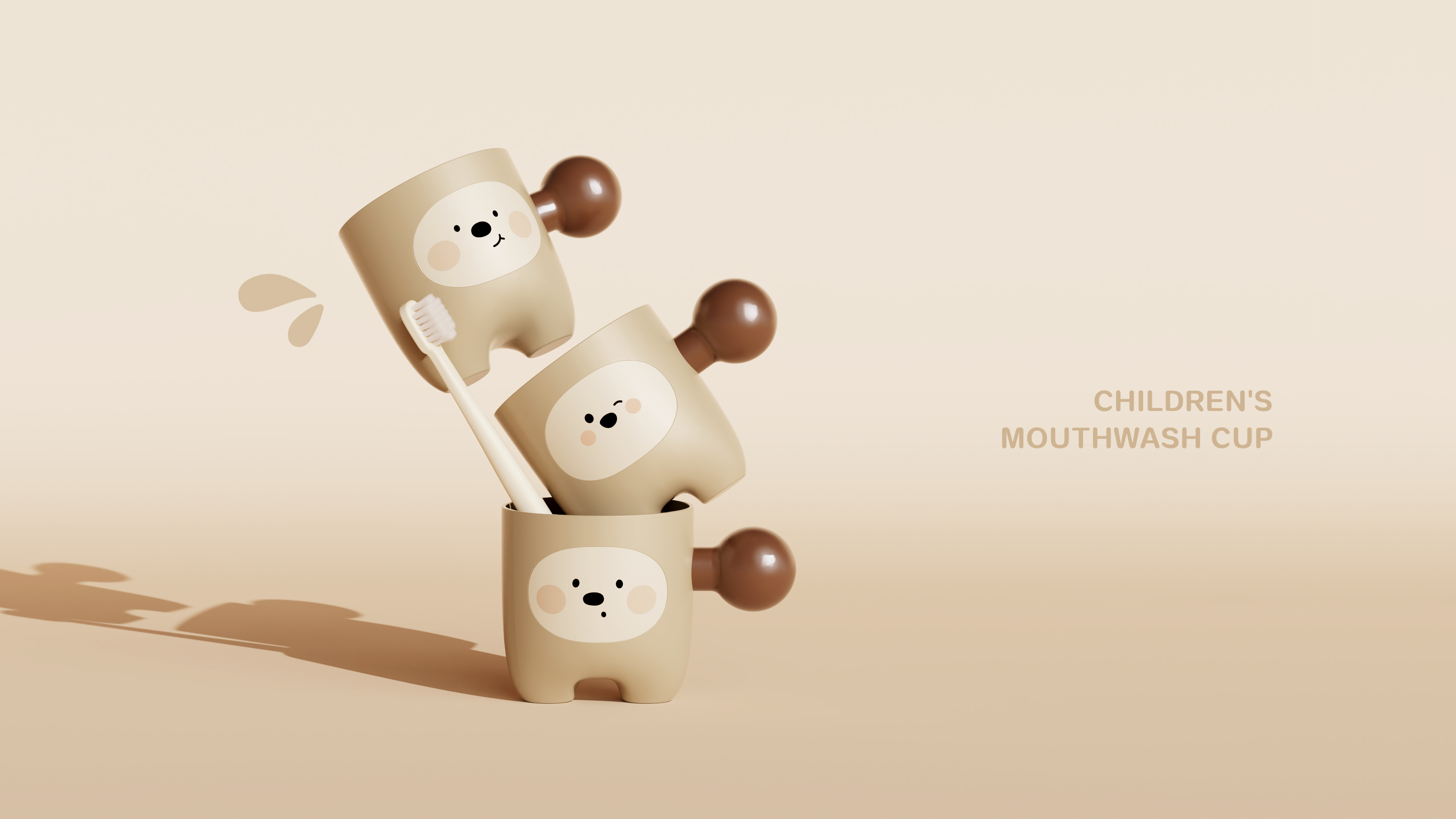 Gargle cup，glass，Chubby，Water cup，Wash and gargle，smiling face，Squint，