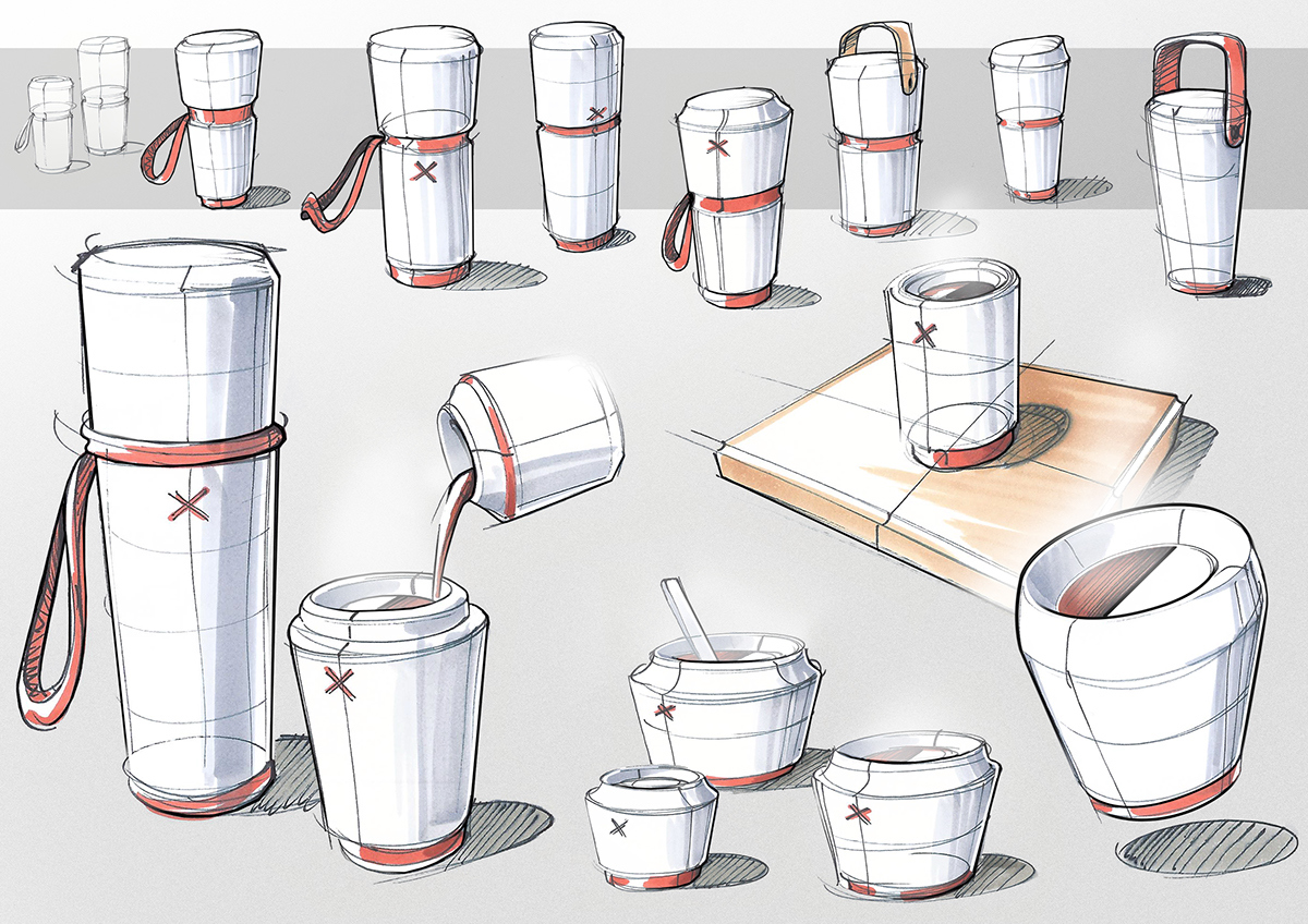 industrial design，product，Hand drawn，Line，tool，