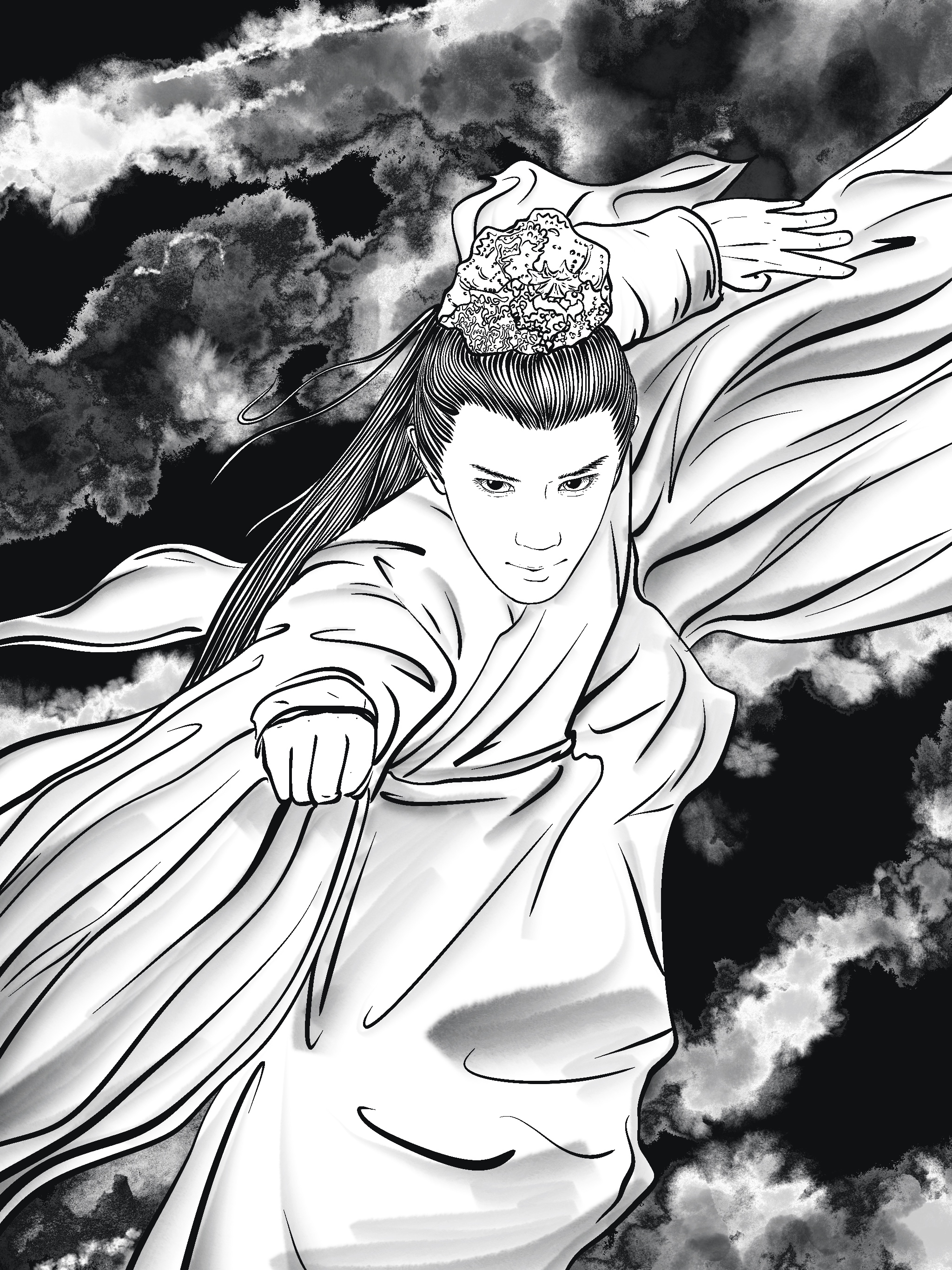 painting，draw，loaf on a job，Line drawing，