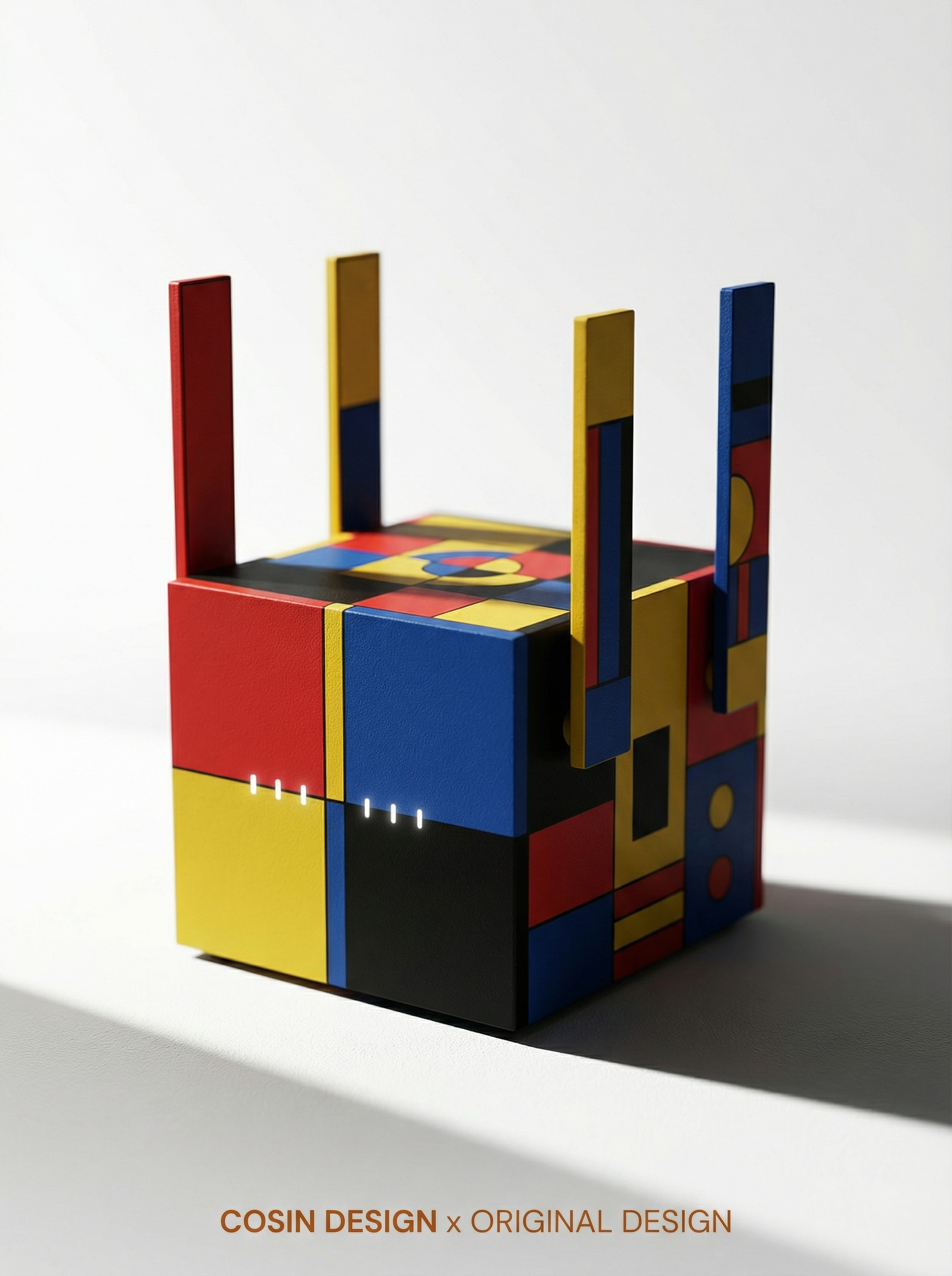 Router，Appearance design，Modeling design，Mondrian，Dutch style，Router Appearance，Speaker design，sound design ，