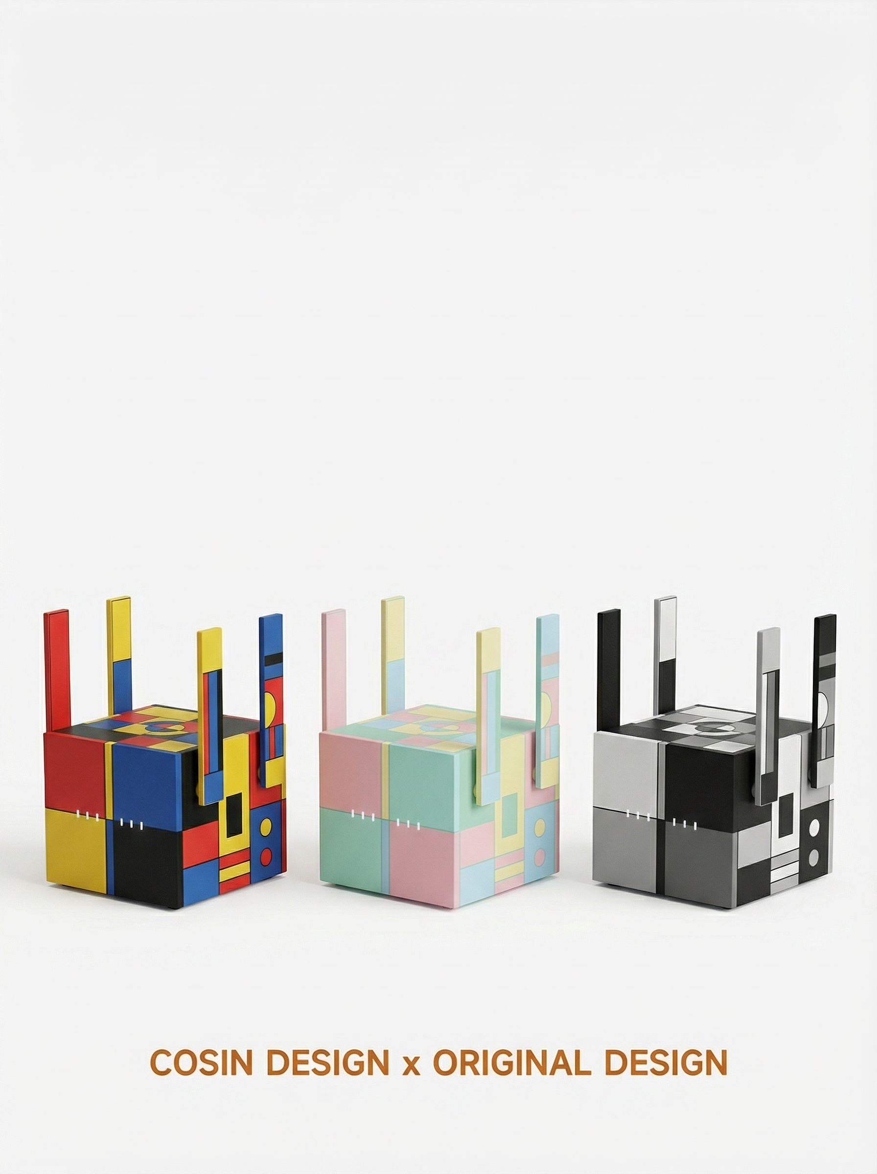 Router，Appearance design，Modeling design，Mondrian，Dutch style，Router Appearance，Speaker design，sound design ，