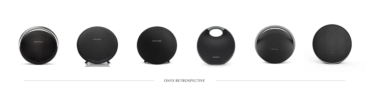 Onyx Studio 9，Round aluminum frame，Acoustic fabric，Minimalist UI，Bluetooth Speaker ，