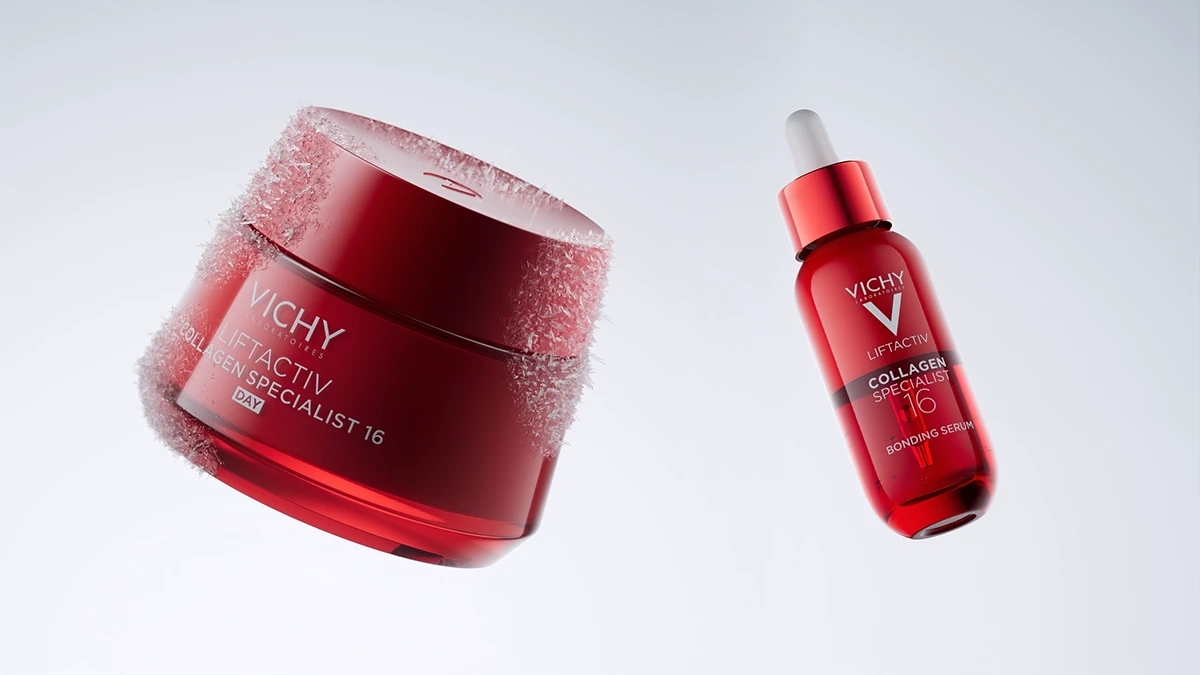 VICHY Laboratoires，Holiday Campaign 202，Full Series Close-up，Snow velvet texture，FutureBrand，