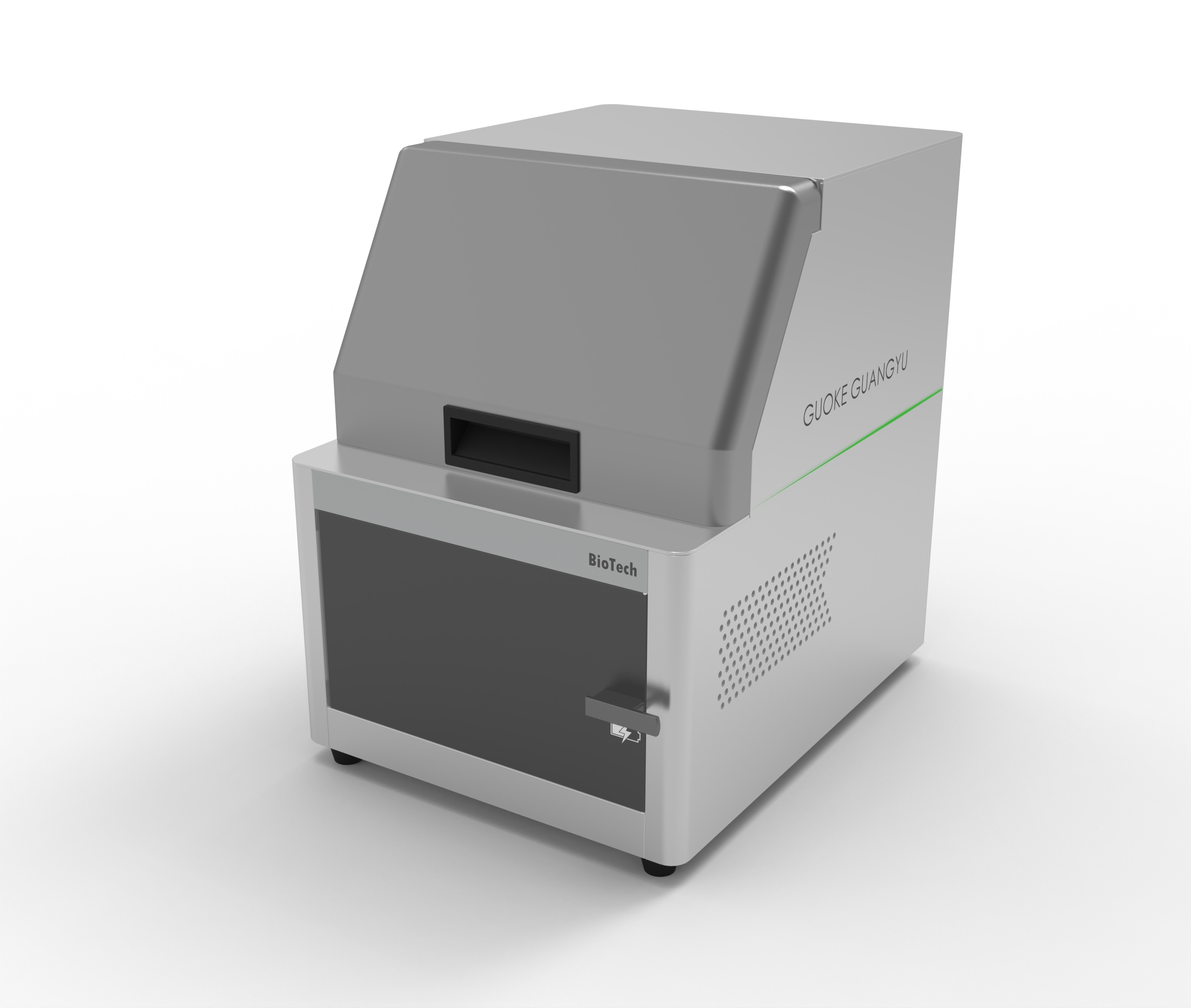Biological instrument，Sheet metal box，3D printing panel，Screwless design，Flip-up cabinet door，Radiating hole，instrument，chemical instrument，