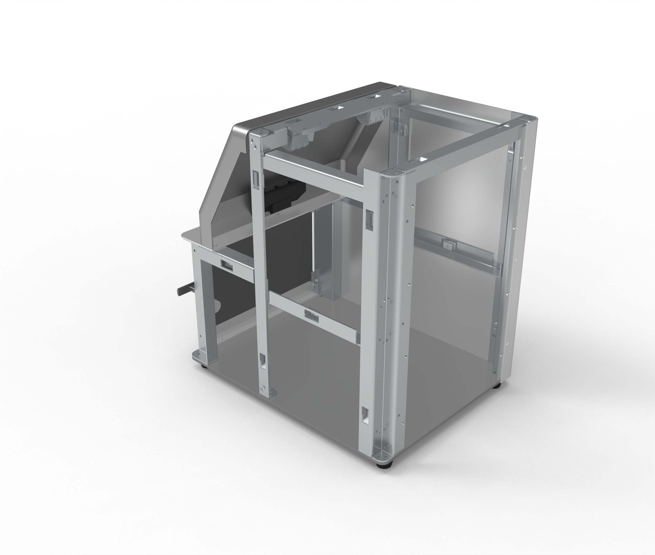 Biological instrument，Sheet metal box，3D printing panel，Screwless design，Flip-up cabinet door，Radiating hole，instrument，chemical instrument，