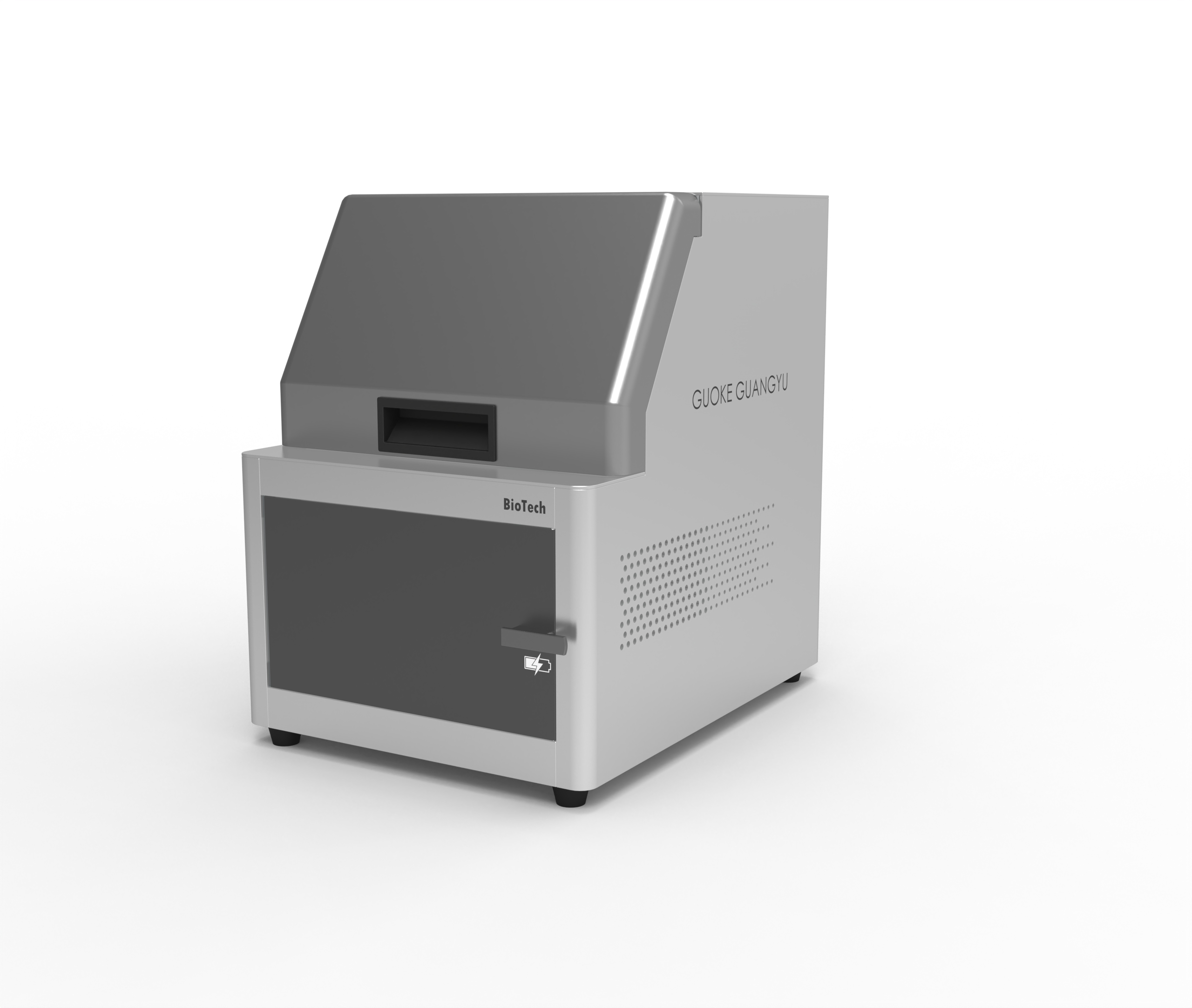 Biological instrument，Sheet metal box，3D printing panel，Screwless design，Flip-up cabinet door，Radiating hole，instrument，chemical instrument，