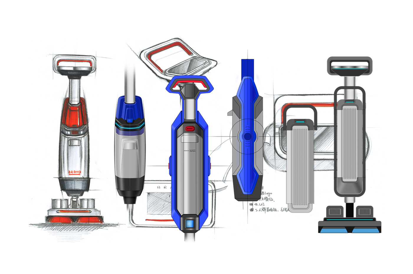 Design of Washing Machine，Design of Commercial Washing Machine，Cleaning robot，Semi-automatic cleaning robot，hand-held washing machine，vertical washing machine，Industrial design case，Hand-push cleaning robot，
