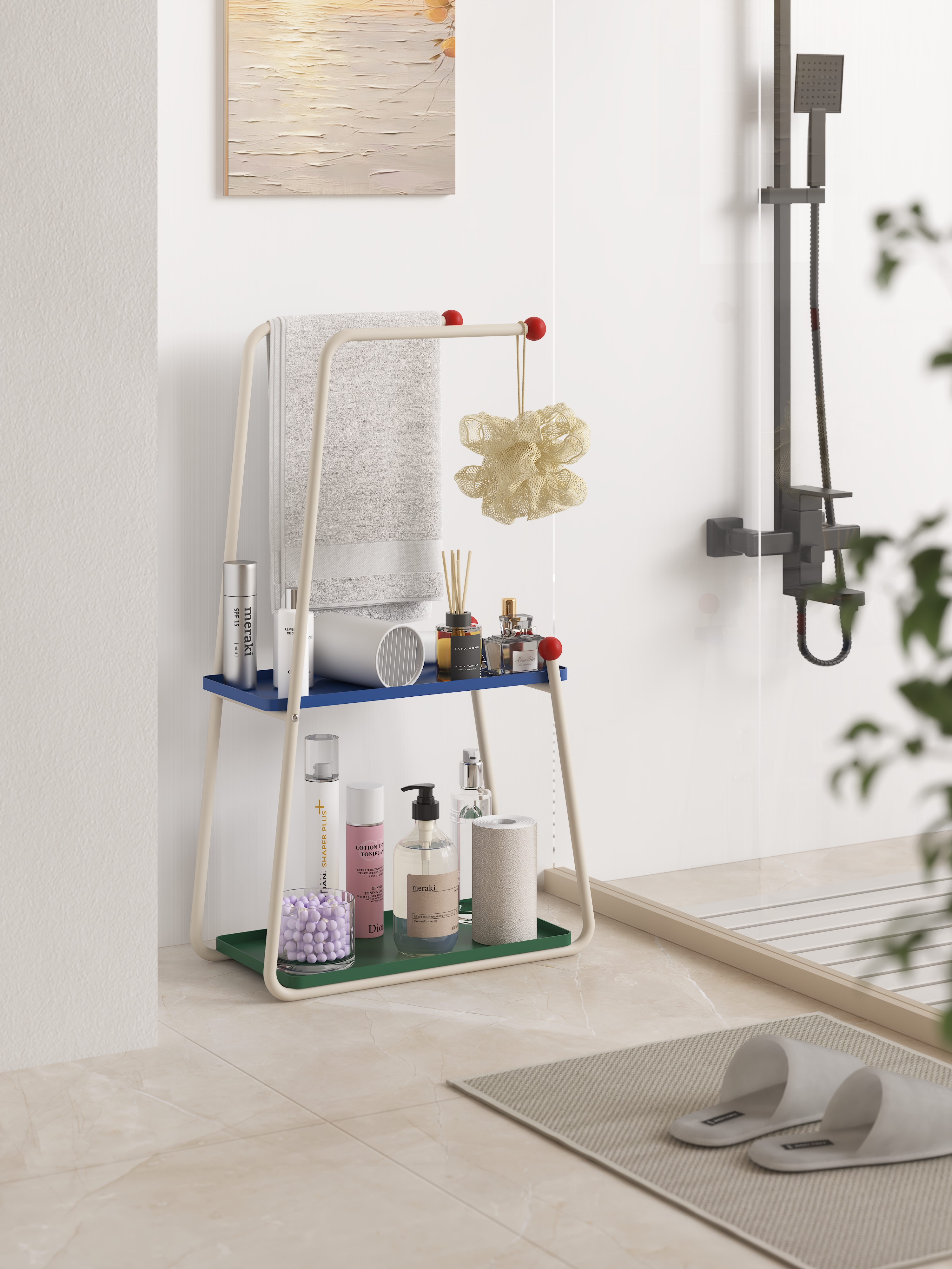 Bathroom rack，Towel rack，Storage rack，TOILET，Receive，Shower Room，