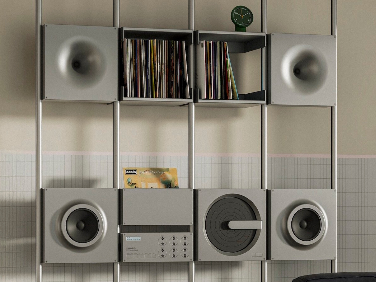 GRID Modular Audio，wall hanging sound system，modern art，home aesthetics，Extensible，