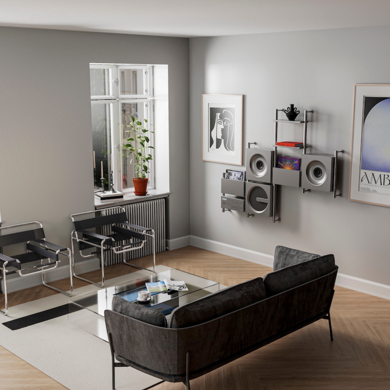 GRID Modular Audio，wall hanging sound system，modern art，home aesthetics，Extensible，