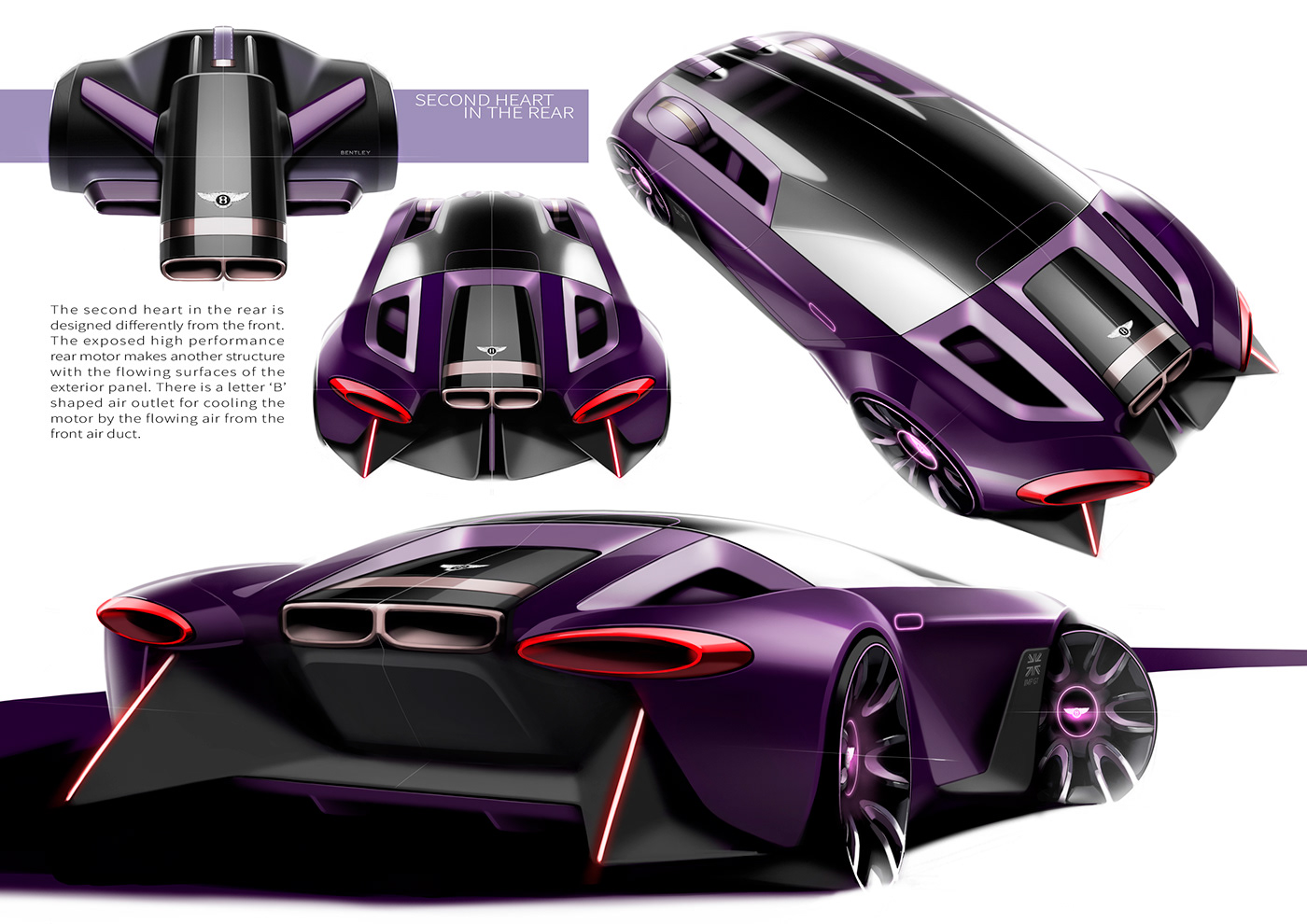 Reprint，Empty Rubbish Bin，Bentley，automobile，design sketch，