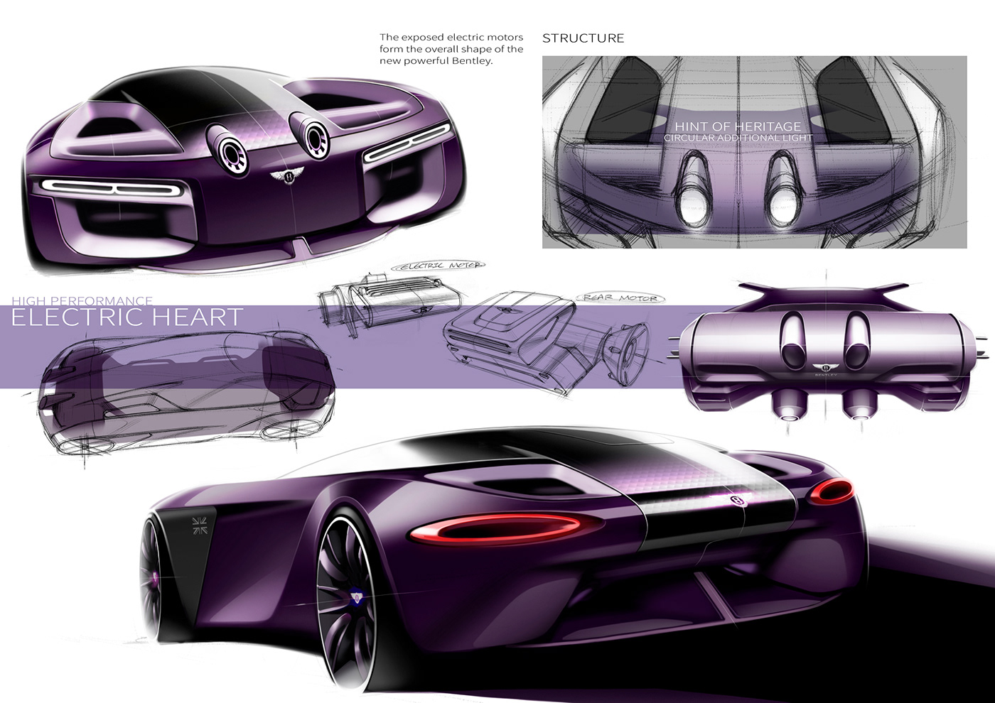 Reprint，Empty Rubbish Bin，Bentley，automobile，design sketch，