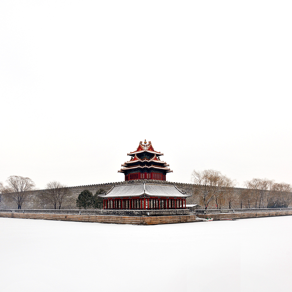 摄影，雪景，雕塑，紫禁城，宫殿，朱红，海棠花，中国元素，中国风，日晷，北京故宫，景观，场景，建筑，故宫博物院，文物，历史，