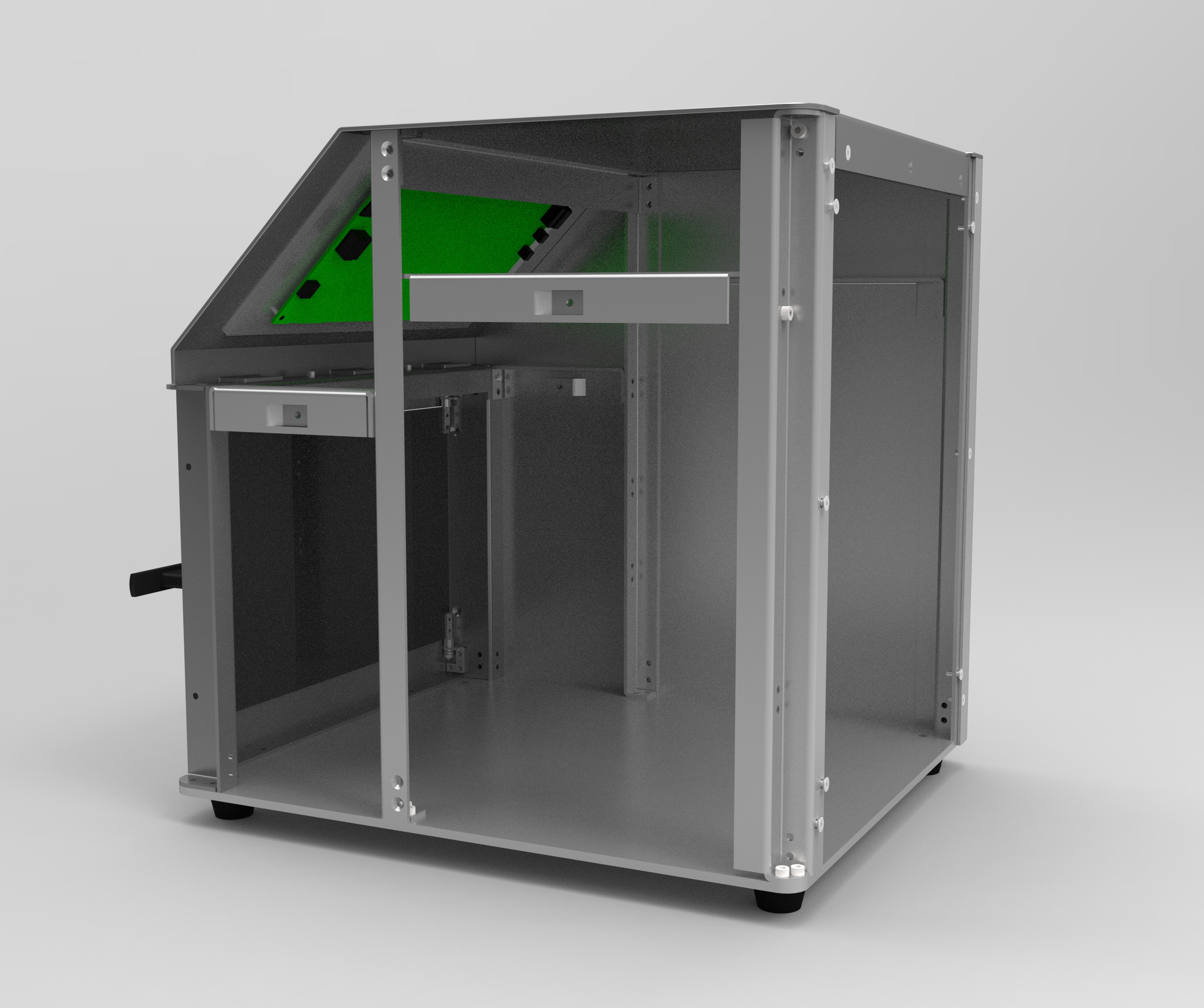 Biological instrument，screen，Tuozhu Printer，sheet metal frame，3D printing panel，Metallic texture，Peristaltic pump，Screwless design，