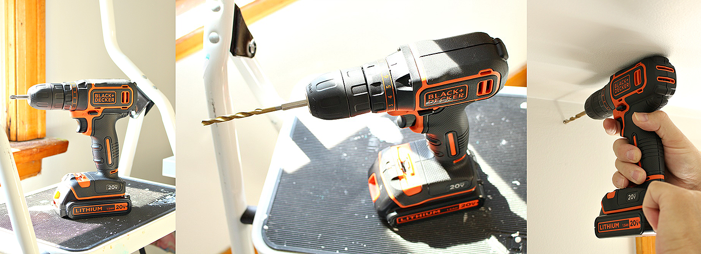 black，Electric drill，DECKER - 20v，