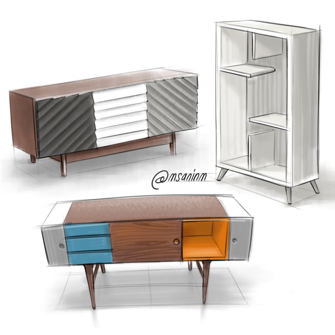 industrial design，Hand drawn，Product modeling，