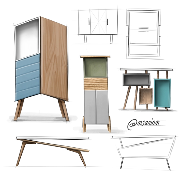 industrial design，Hand drawn，Product modeling，