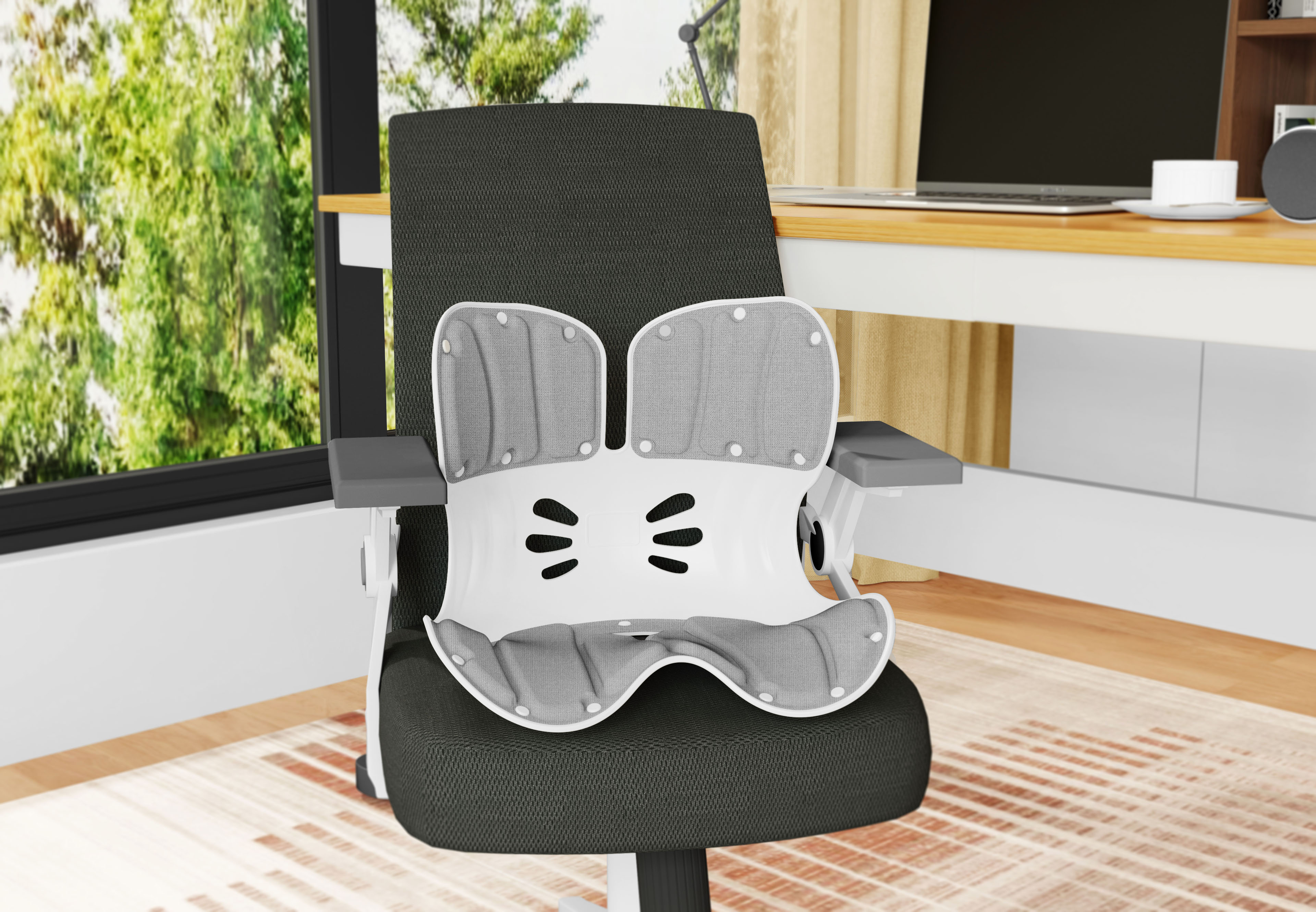 Lumbar Support，brace，product design，Personal care，Office Supplies，Study chair，Waist，Sitting Chair，