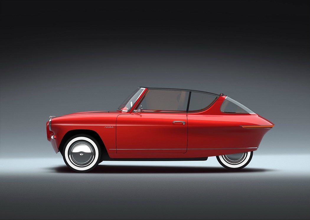vehicle，Tricycle，Nobe 100，Retro，gules，white，blue，