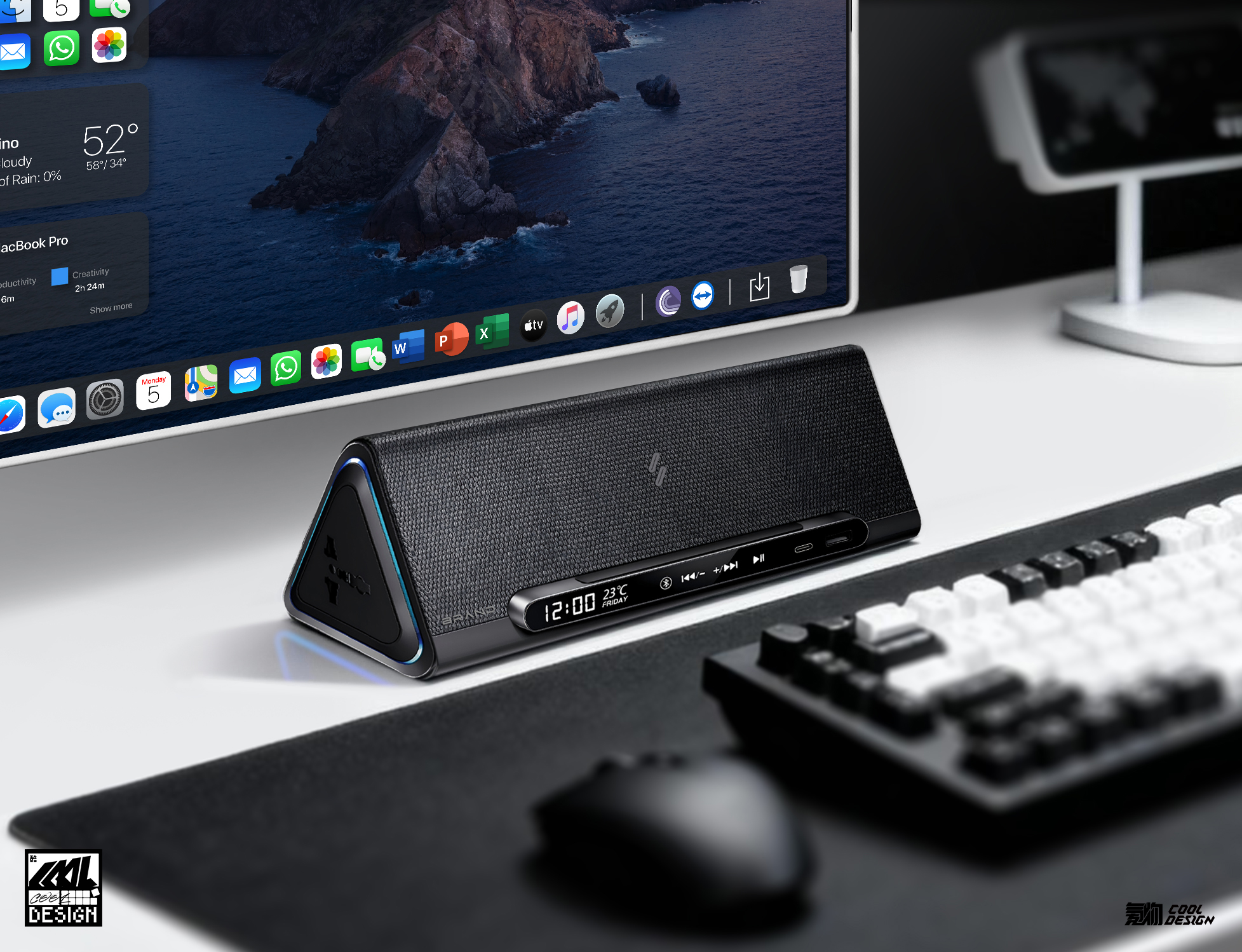 sound，Wireless charging，Row and insert，Clock，Atmosphere lamp，Table setting，