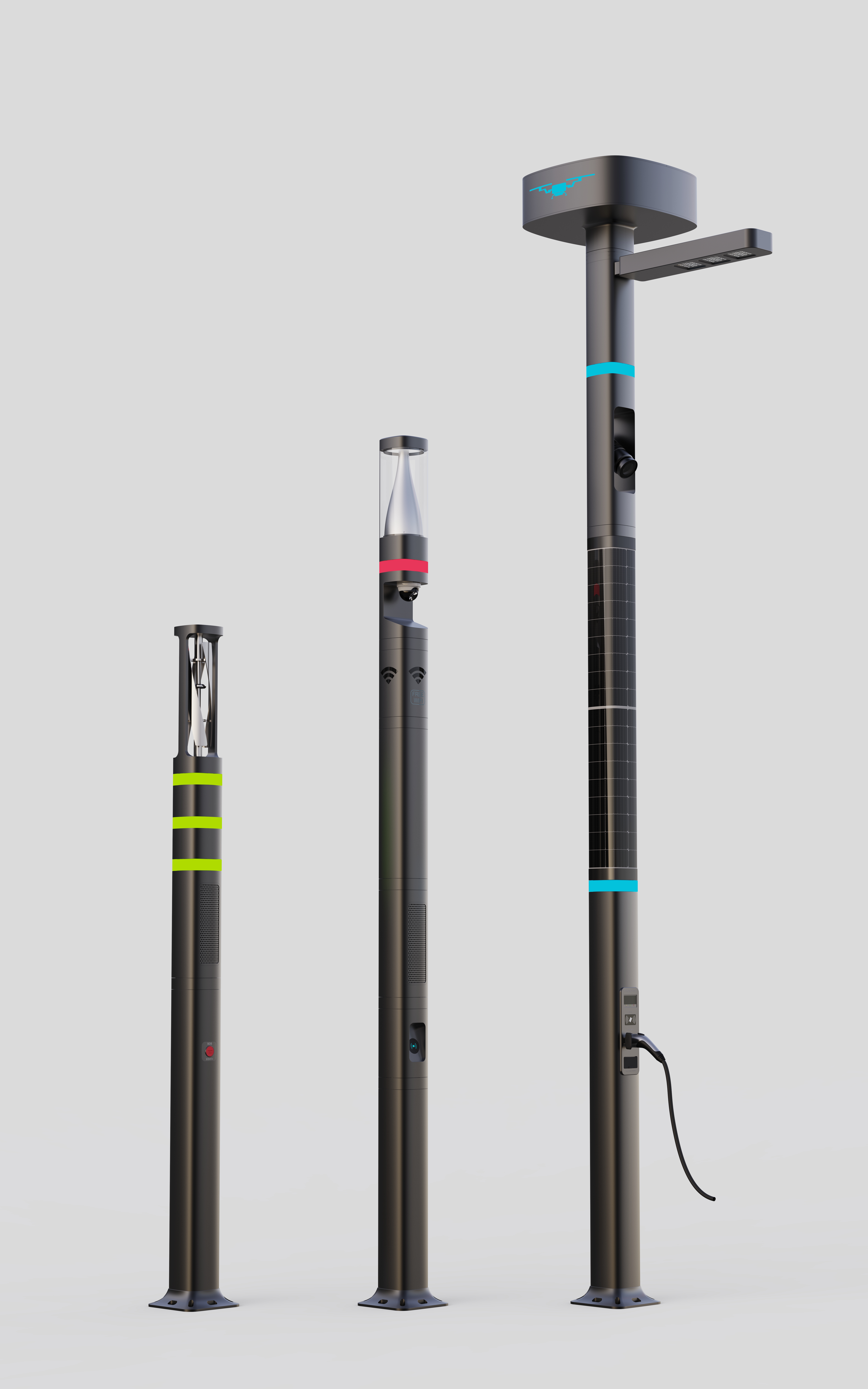 wisdom，street lamp，Lamp pole，environment protection，modular，multi-function，