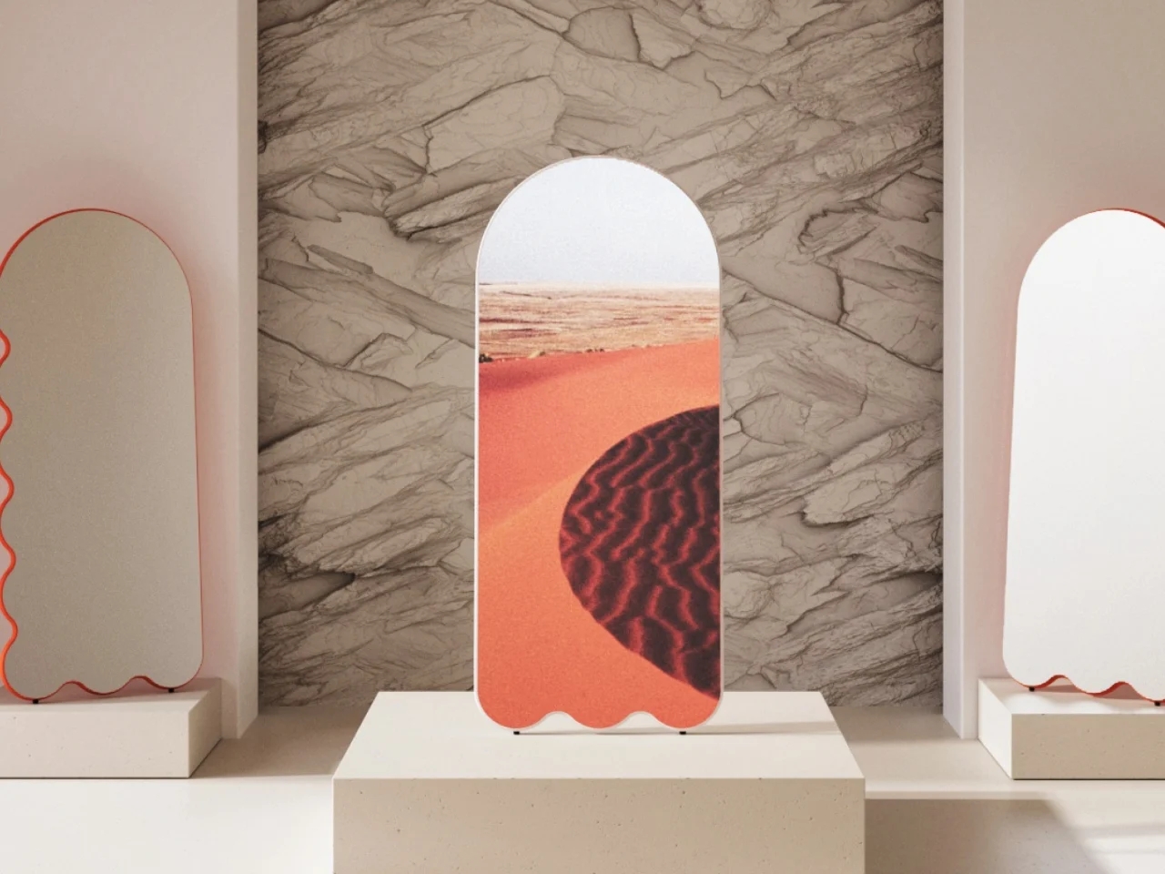 flow curve，wave mirror，Timeless，Reflection Art，mirror，