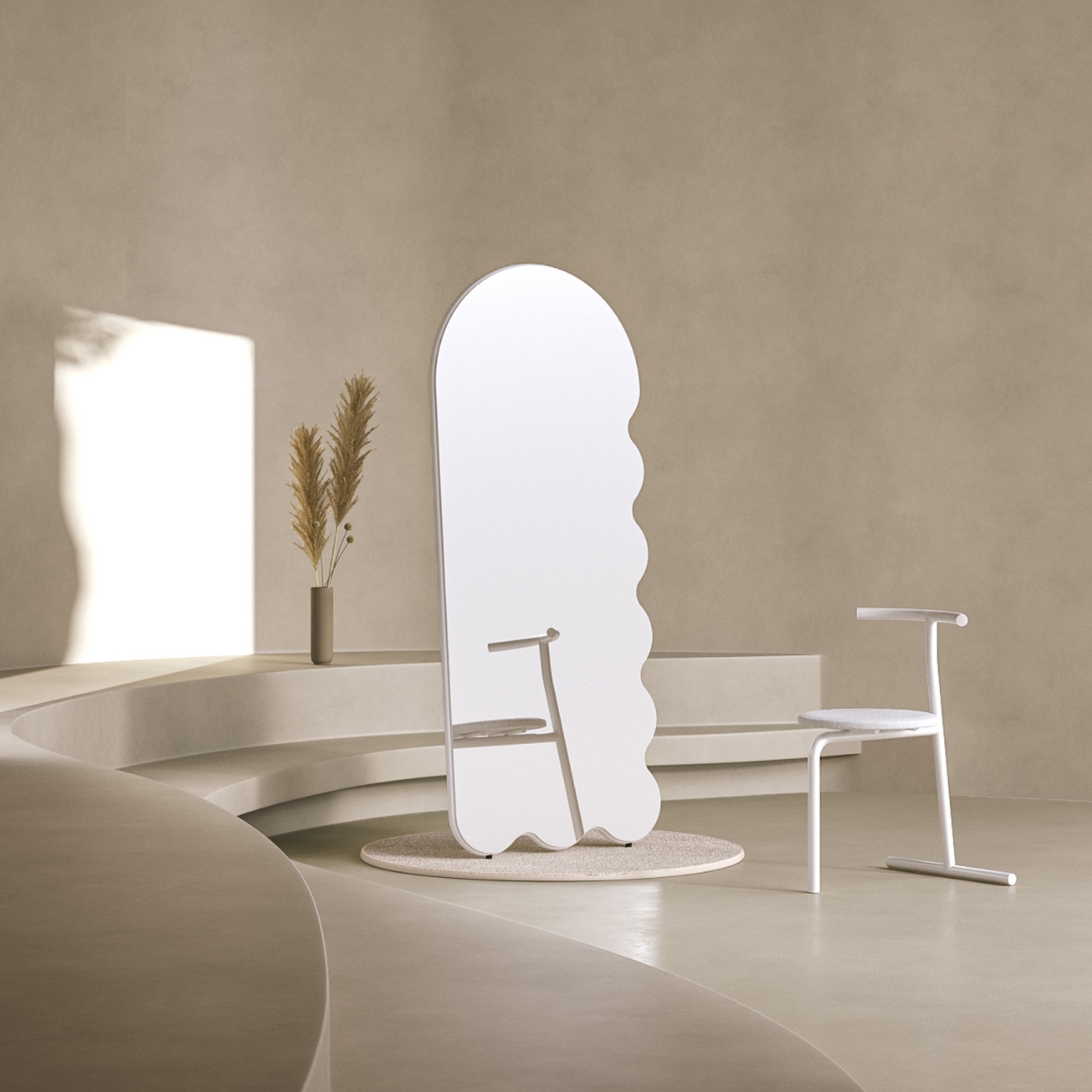 flow curve，wave mirror，Timeless，Reflection Art，mirror，