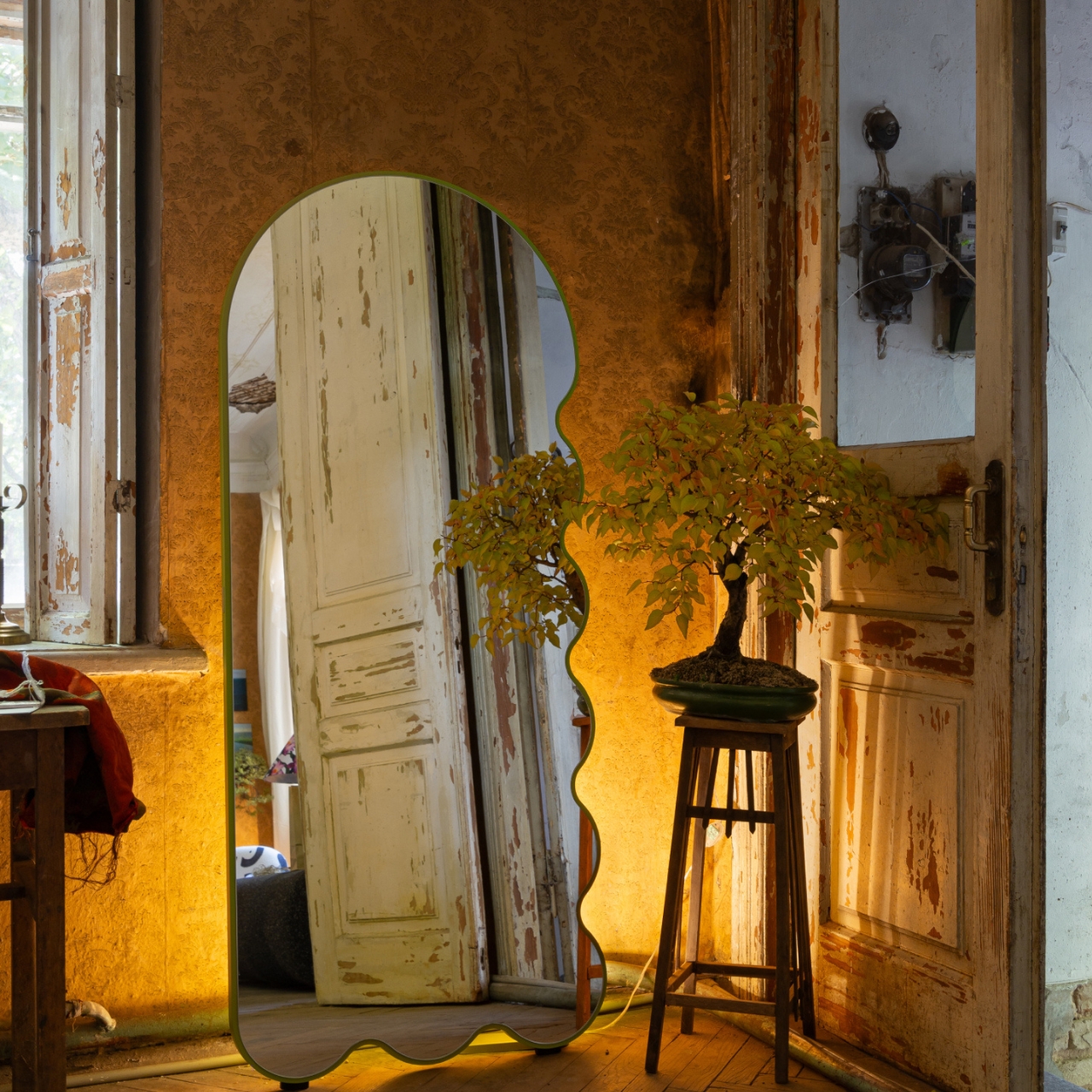 flow curve，wave mirror，Timeless，Reflection Art，mirror，