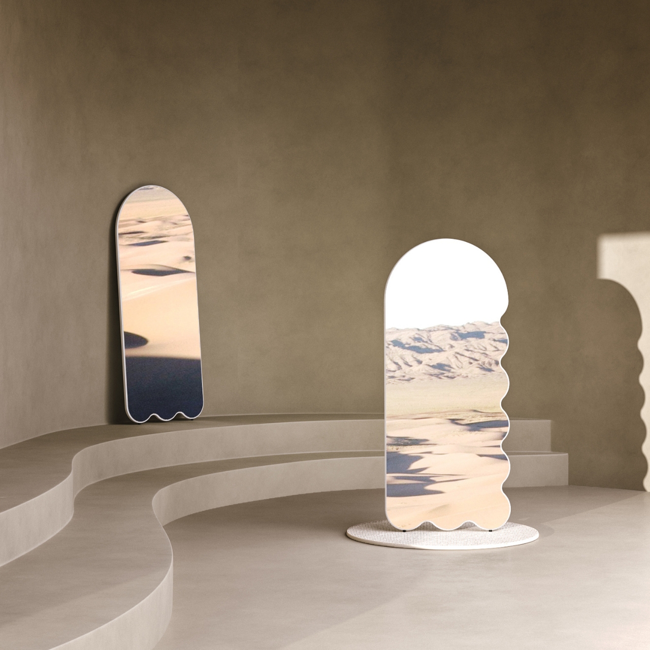 flow curve，wave mirror，Timeless，Reflection Art，mirror，