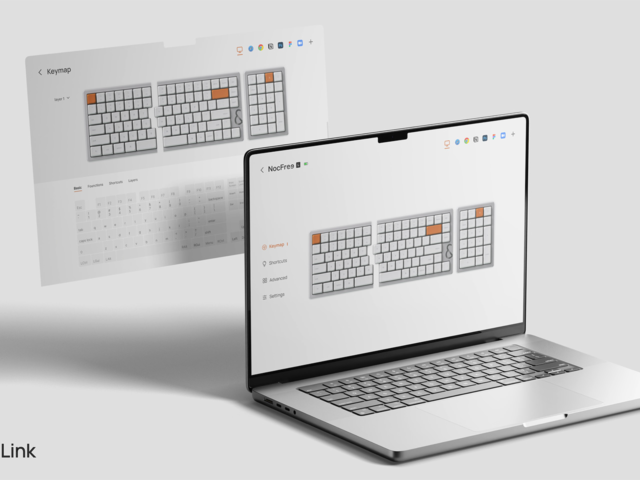 NocFree，Wireless Split Keyboard，Ergonomics，Desktop Art，magnetic attraction connection，