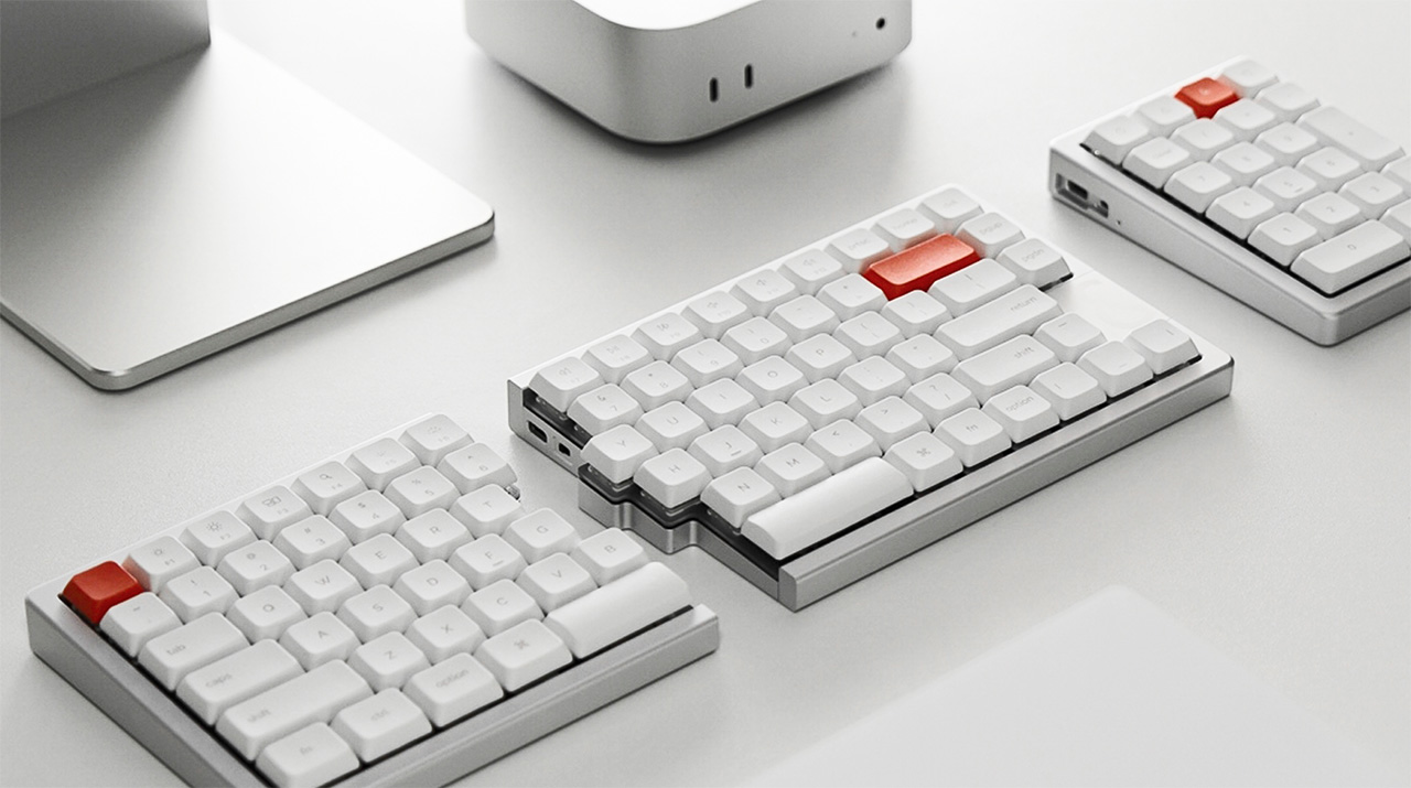 NocFree，Wireless Split Keyboard，Ergonomics，Desktop Art，magnetic attraction connection，