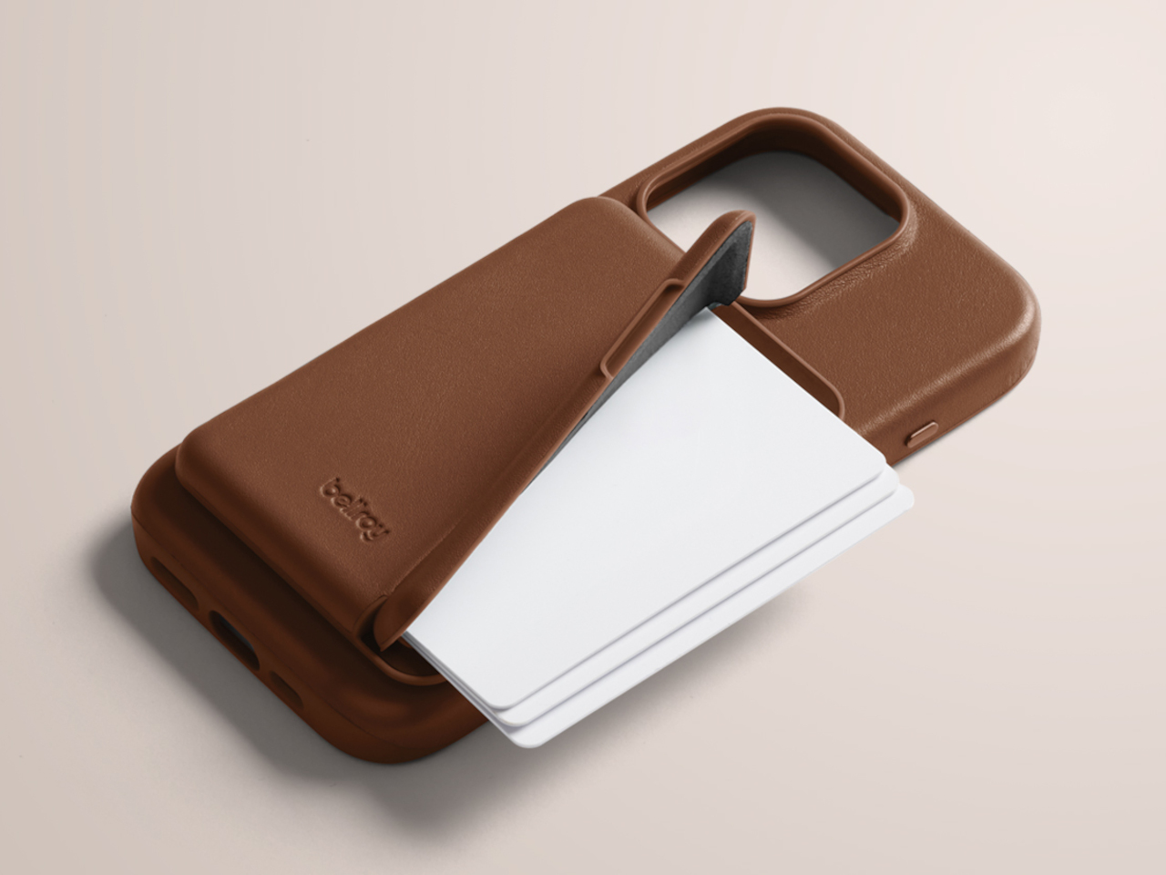 Vegetable tanned leather，Integrated card slot，Bellroy Mod，Magnetic suction clip housing，