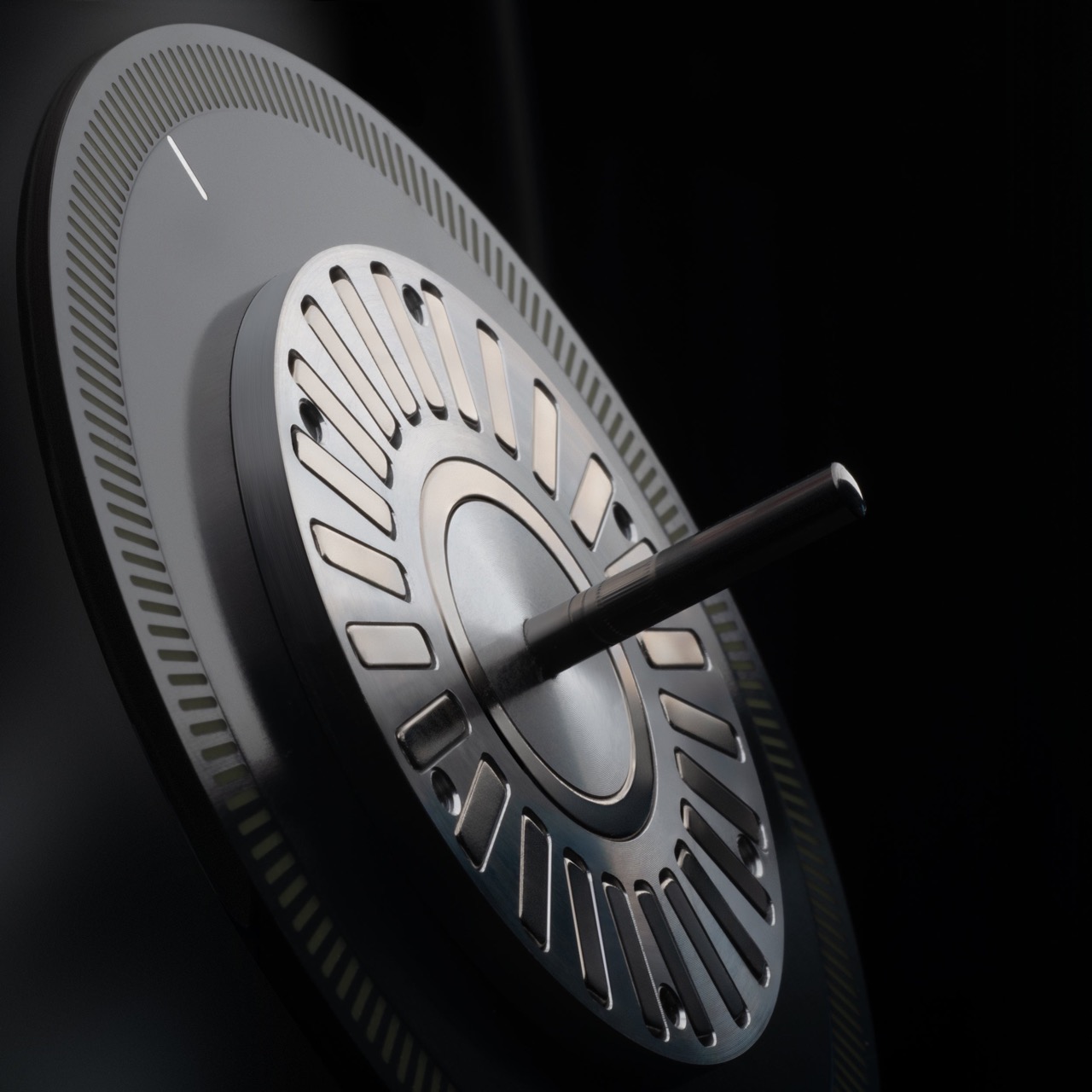 Miniot 3452，Optical Drive Suspension Black，Concept record player，lamp post turntable，