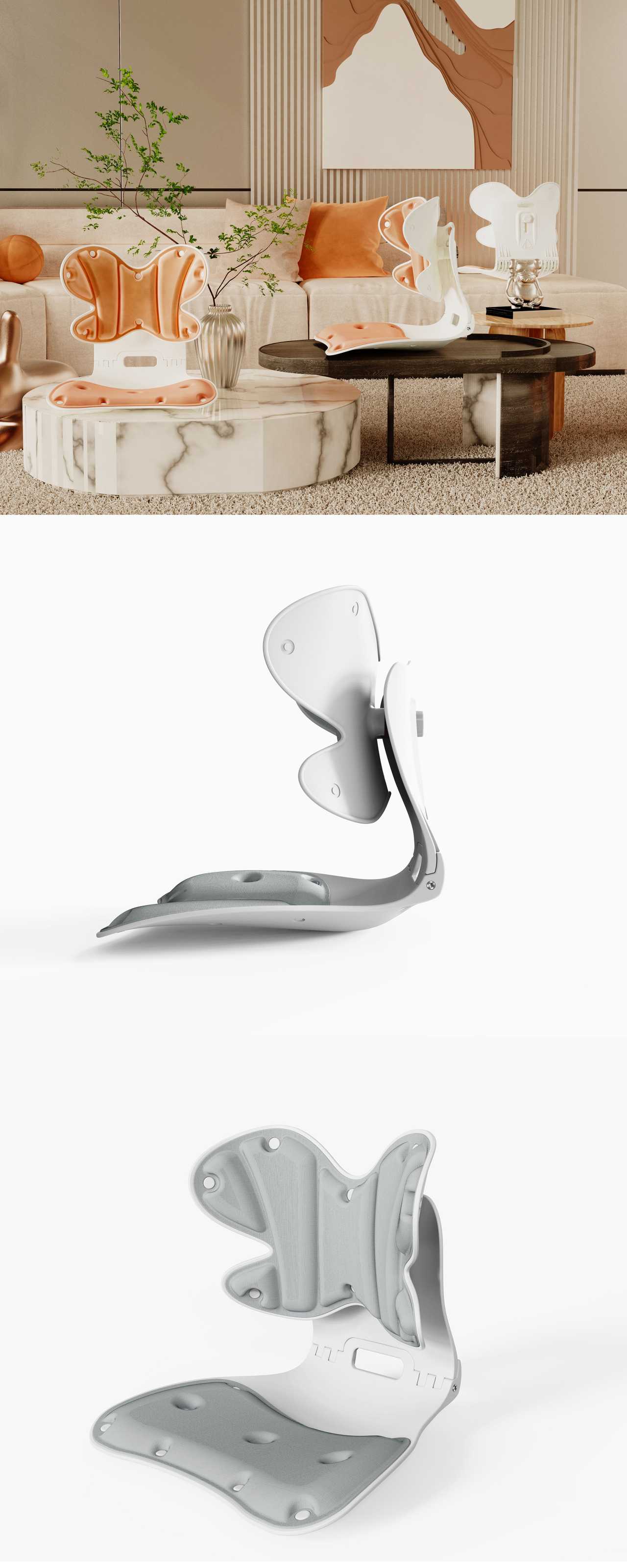 Cushion，product design，Waist，chair，Sitting Chair，